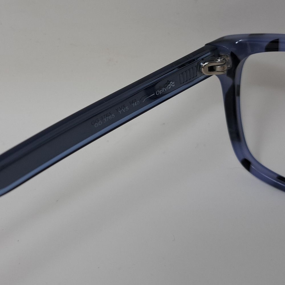 Gucci Gucci Eye Glasses Frames Blue Black Italy Rectangle GG 3765 Size ONE SIZE - 4 Thumbnail