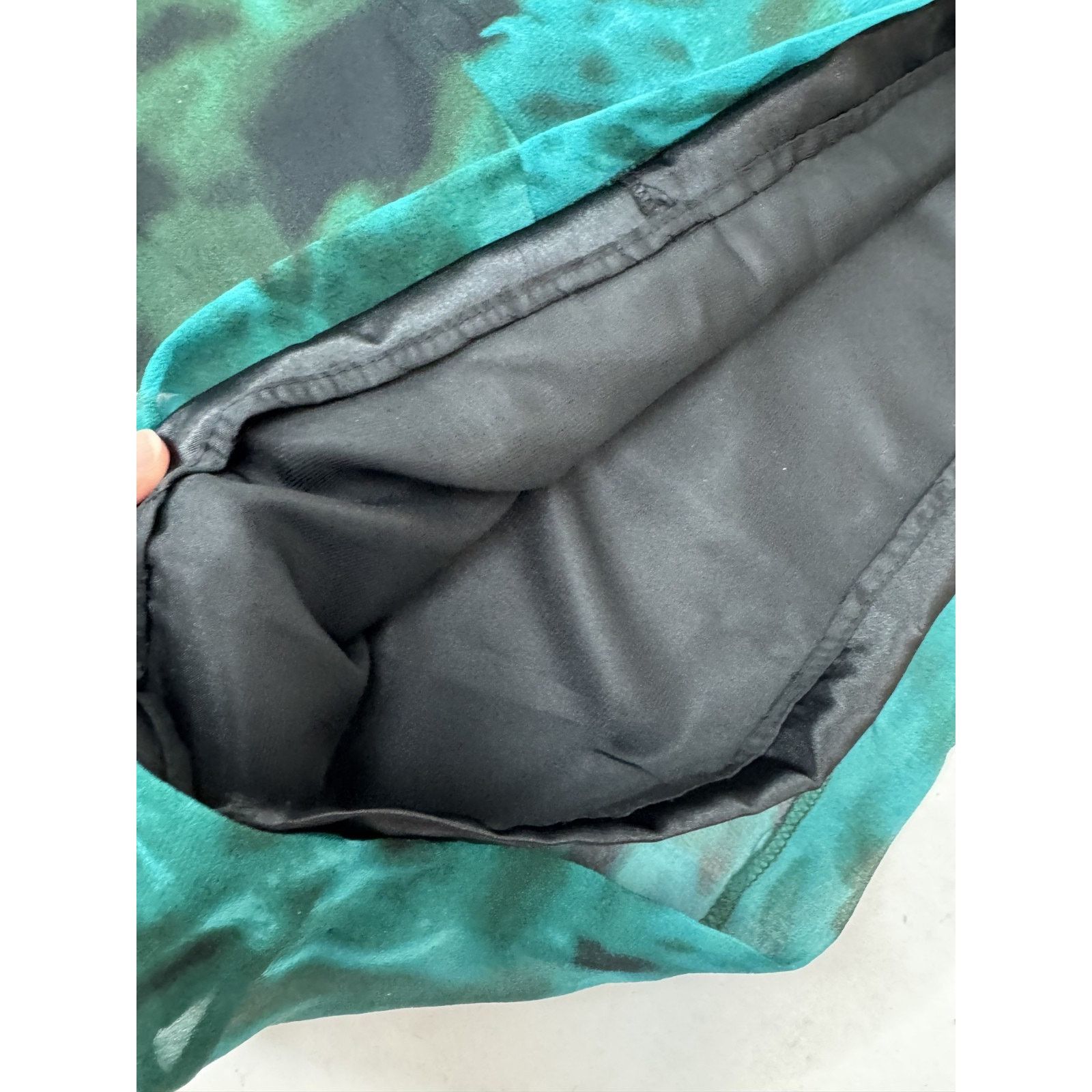 Other 100% Silk Teal Sleeveless Abstract Print Dress Faux-Wrap 8 Size M / US 6-8 / IT 42-44 - 8 Thumbnail