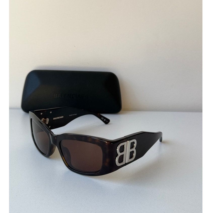 Balenciaga NEW Balenciaga BB0260S Bossy Sunglasses in Havana Brown Size ONE SIZE - 1 Thumbnail