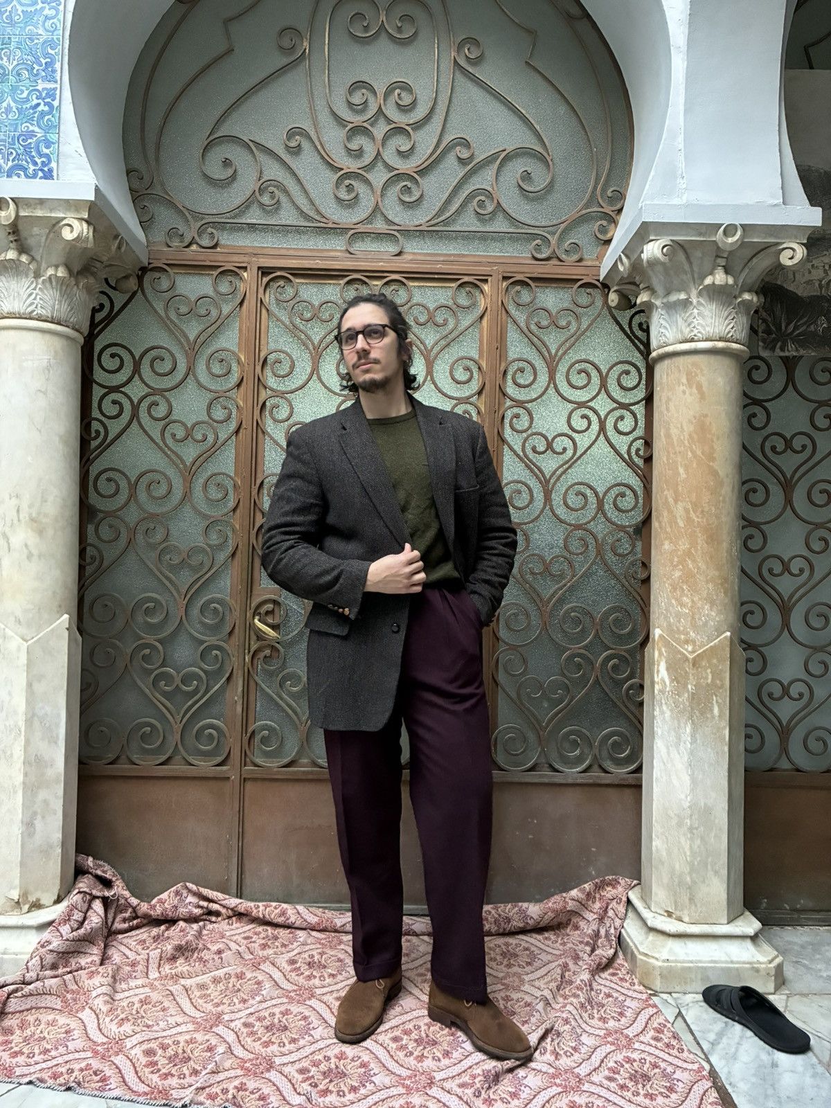 Harris Tweed MARIO BARUTTI HARRIS TWEED EXCLUSIVE HERRINGBONE SPORT COAT Size 44R - 2 Thumbnail