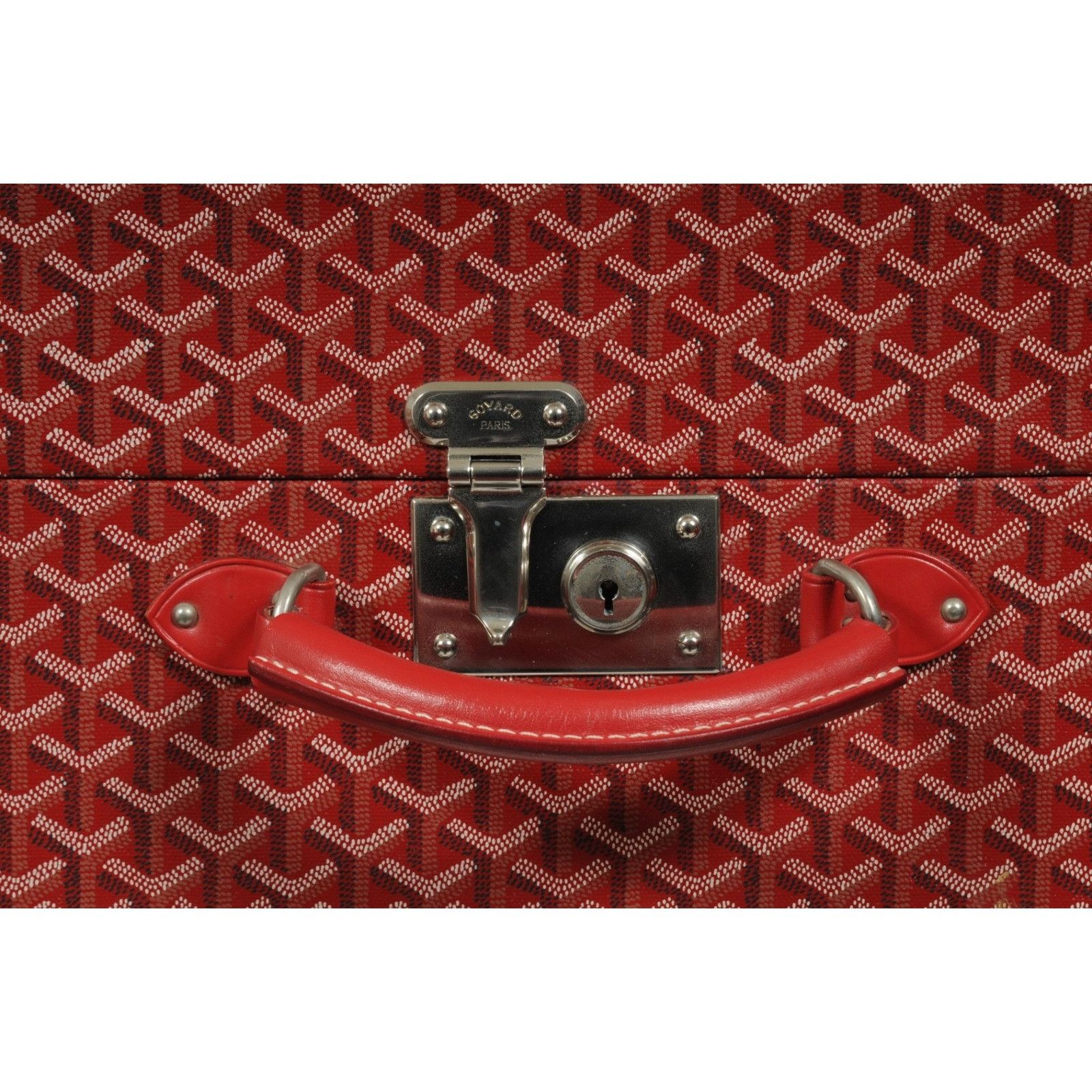 Goyard Rouge Red Compartmented Travel Trunk Palladium Carry Size ONE SIZE - 3 Thumbnail