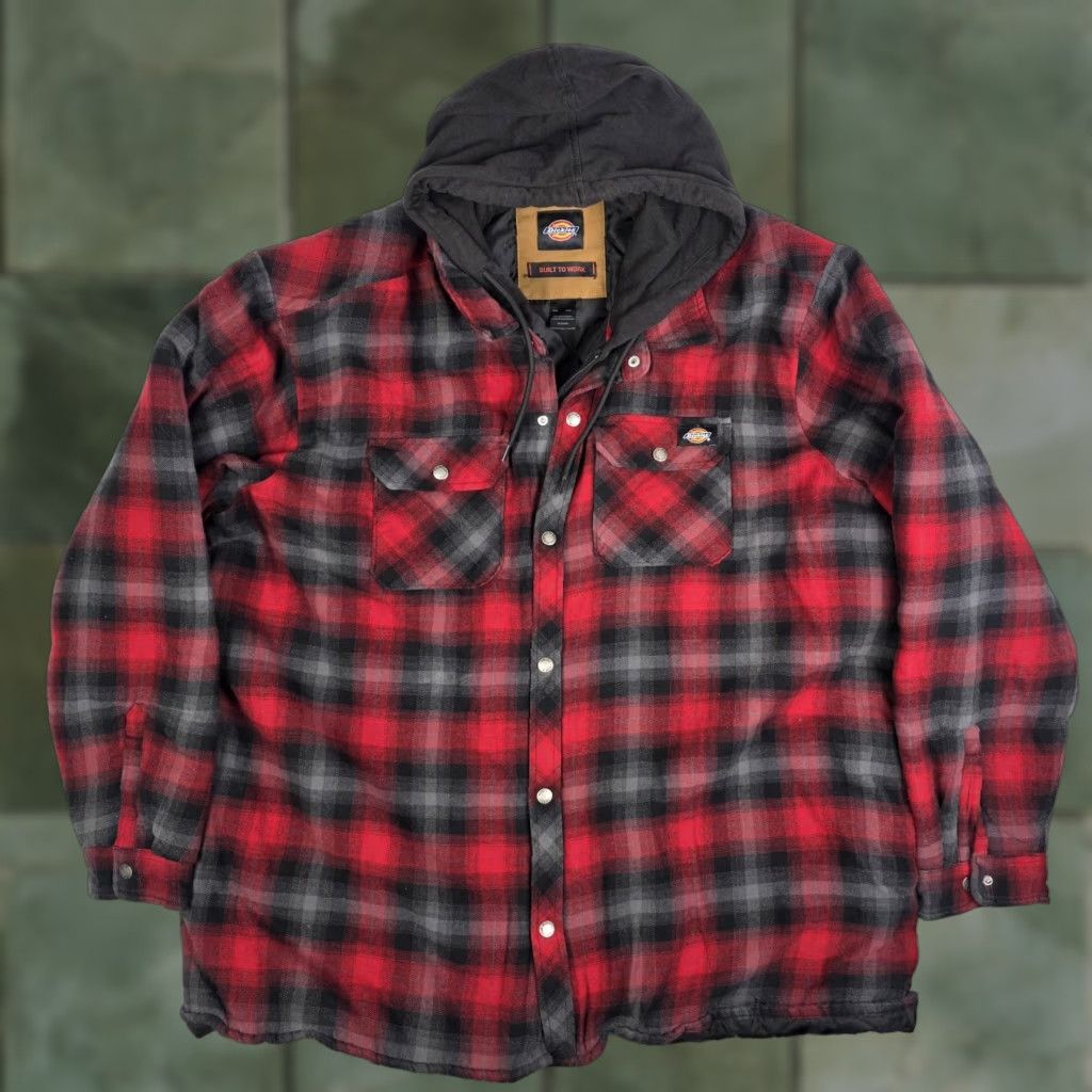 Dickies Dickies Shacket Mens 3XL Red Black Hood Quilted Lined Zip Jacket Workwear Plaid Shacket Mens 3XL Red Black Hooded Quilted Zip Jacket Dickies Size US XXL / EU 58 / 5 - 1 Thumbnail