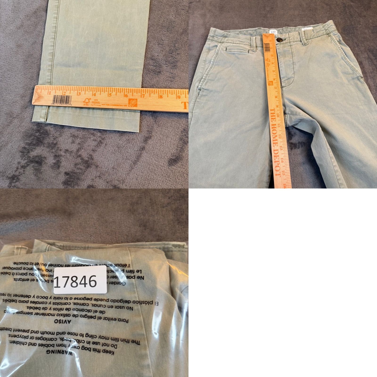 Gap Gap For Good Slim Fit Chino Pants Mens 30x32 Olive Green Stretch Twill Cotton Size US 30 / EU 46 - 8 Thumbnail