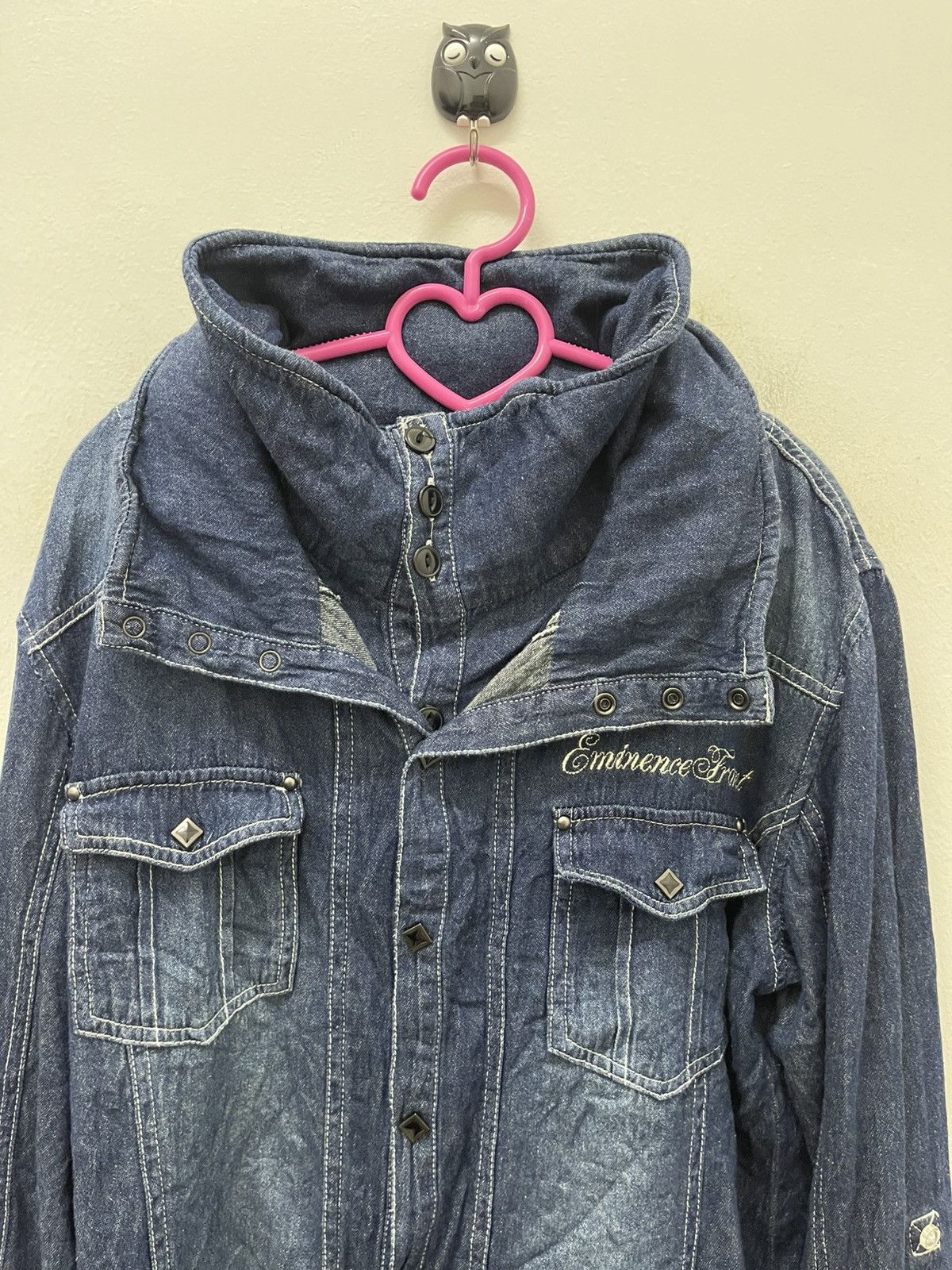 In The Attic Rare Vintage IN THE ATTIC Double Button Double Collar Hoodie Size US L / EU 52-54 / 3 - 9 Thumbnail