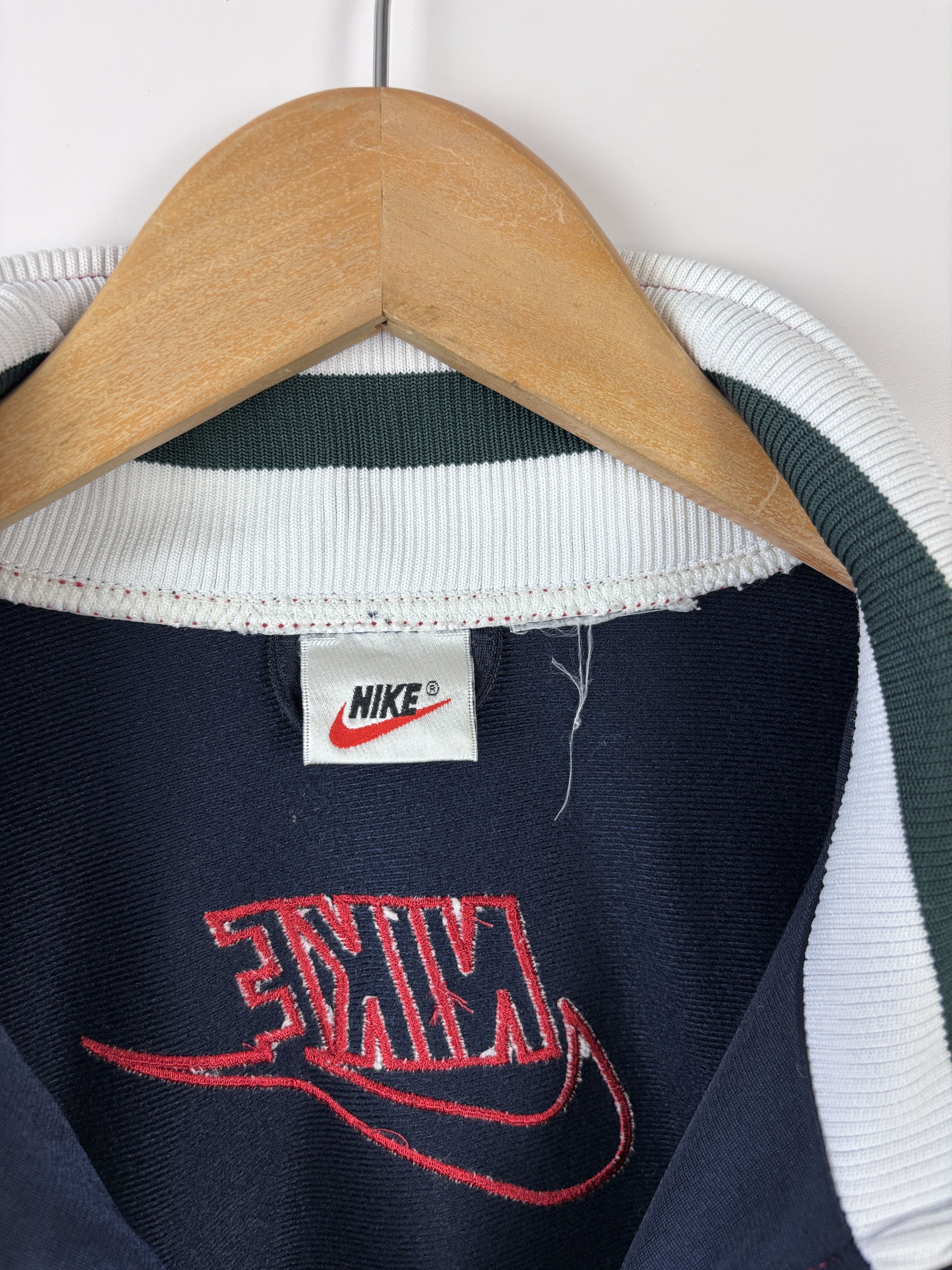 Nike × Vintage Vintage 90s Nike Full Zip Track Jacket Blue Red Size ~XL Size US XL / EU 56 / 4 - 7 Thumbnail