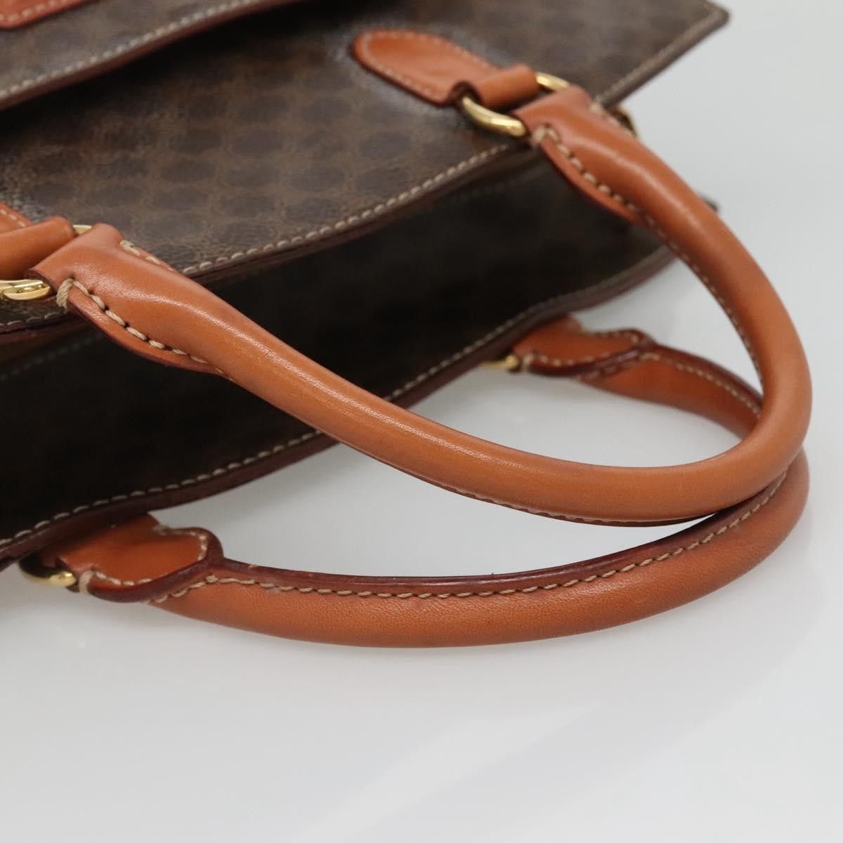 Celine CELINE Macadam Canvas Hand Bag Pvc Leather Brown Gold Size ONE SIZE - 7 Thumbnail