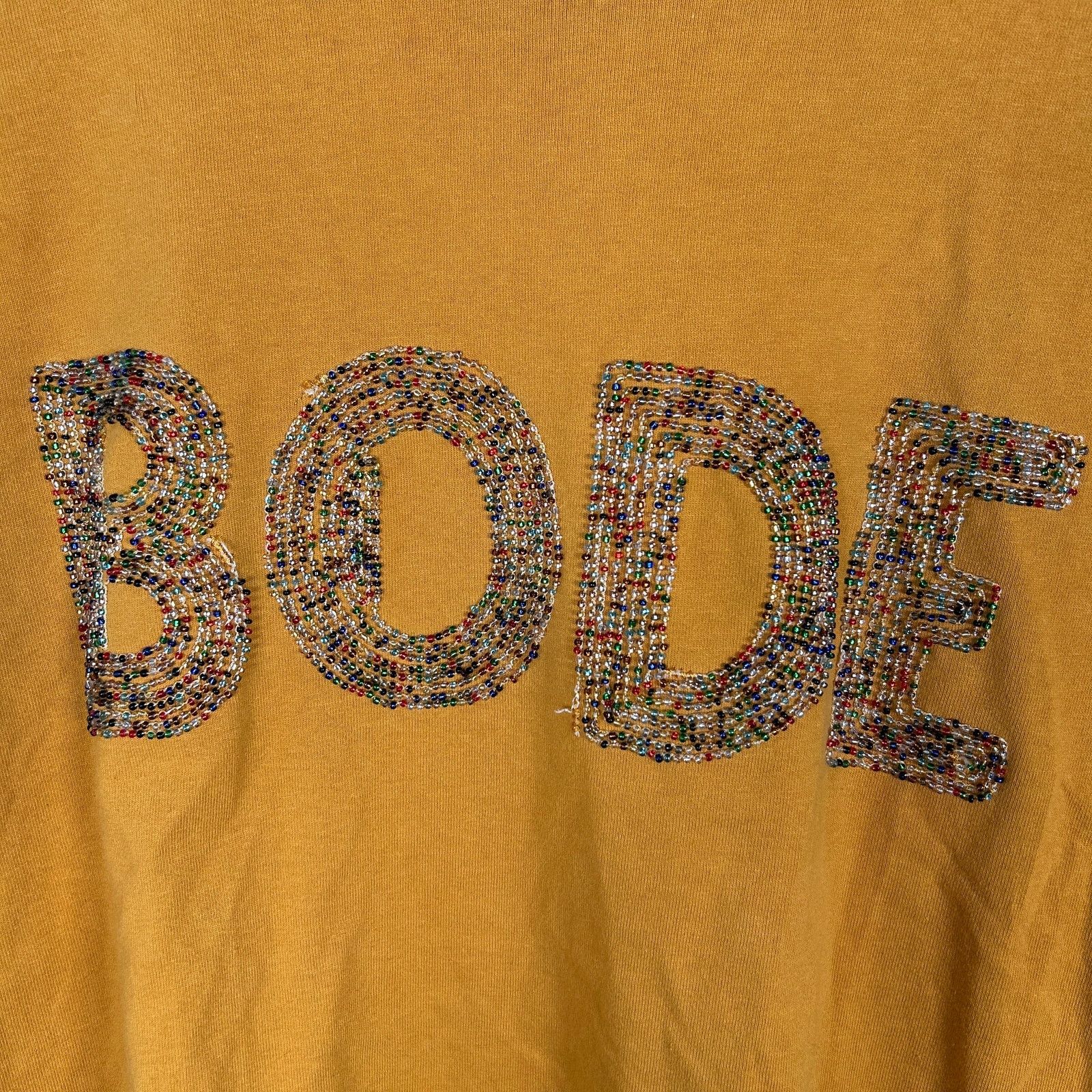 Bode Bode Sequin Spell Out Logo Yellow T-Shirt Size XL Size US XL / EU 56 / 4 - 2 Thumbnail