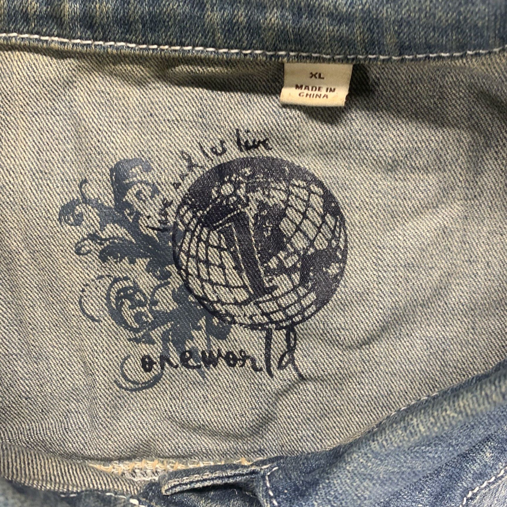 Denime CONEWORLD Denim Jacket Womens XL Blue Stretch Button Coat Casual Regular 4-Season Basic Jacket Ladies Size 40" / US 18 - 4 Thumbnail