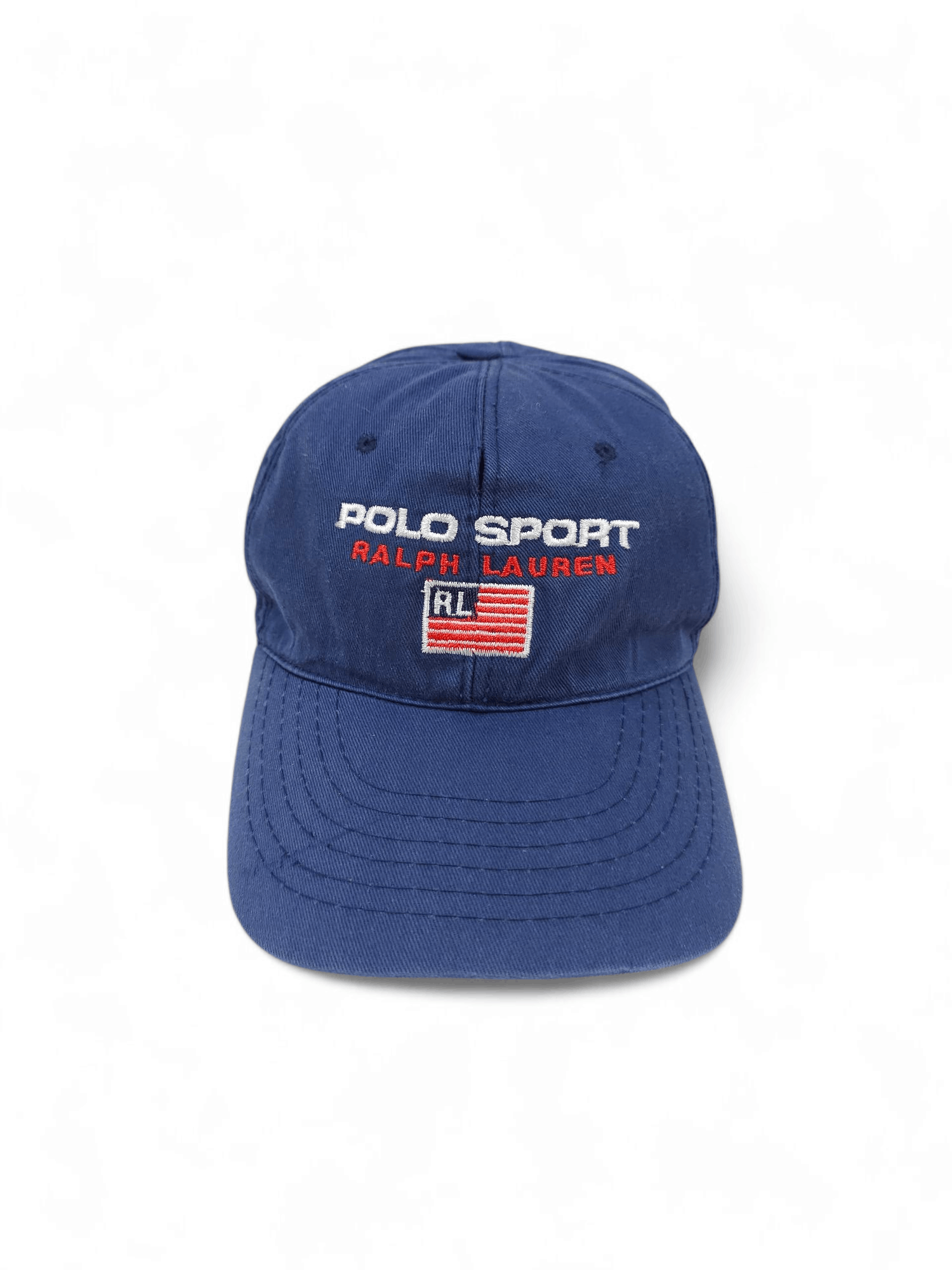 Polo Ralph Lauren 💎 Vintage 90's Ralph Lauren Sport Navy Strapback Hat Cap Size ONE SIZE - 1 Thumbnail