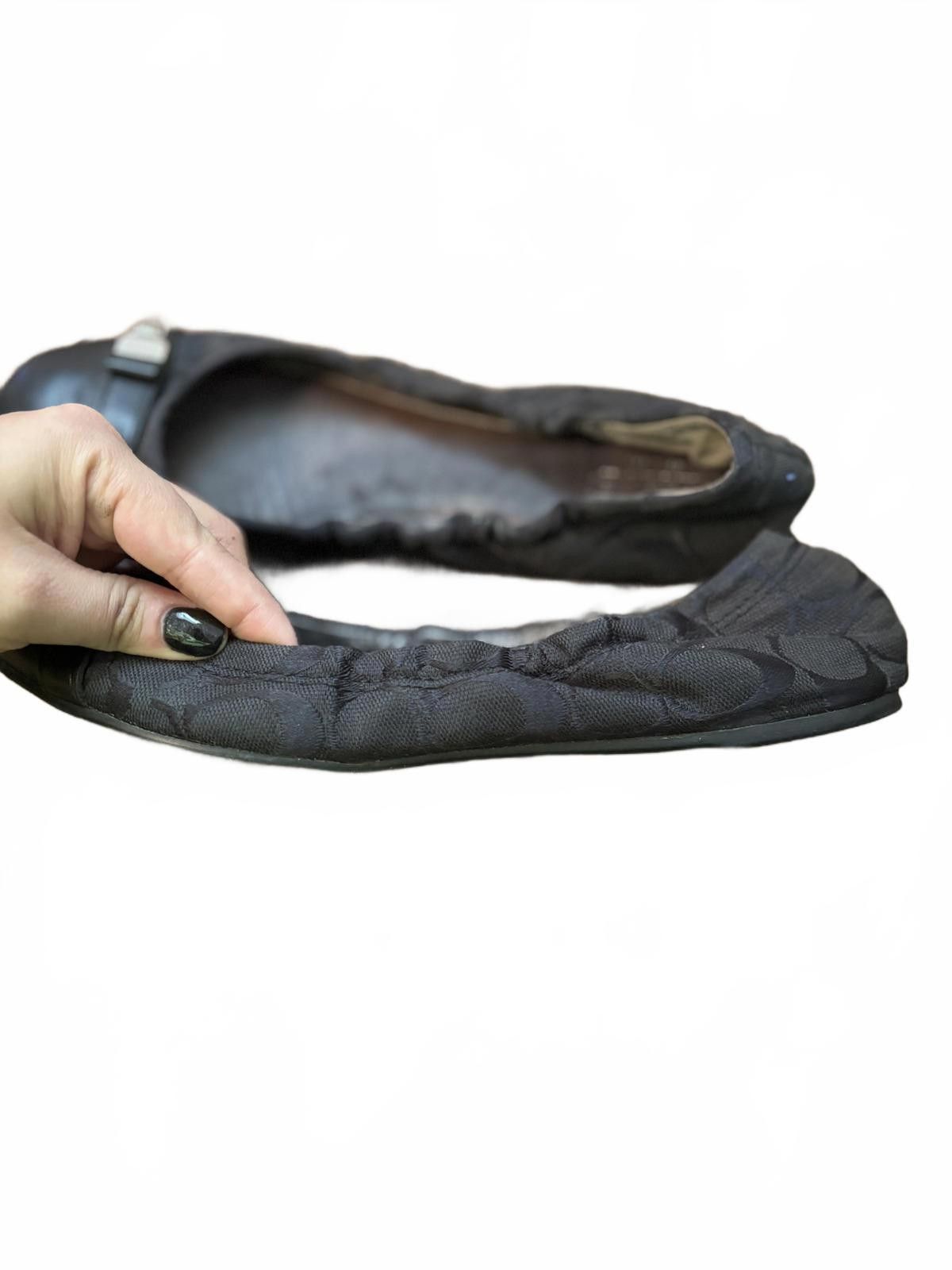 Coach Coach Women's Black Ballet Flats with Signature Pattern sz 7 Size US 7 / IT 37 - 6 Thumbnail