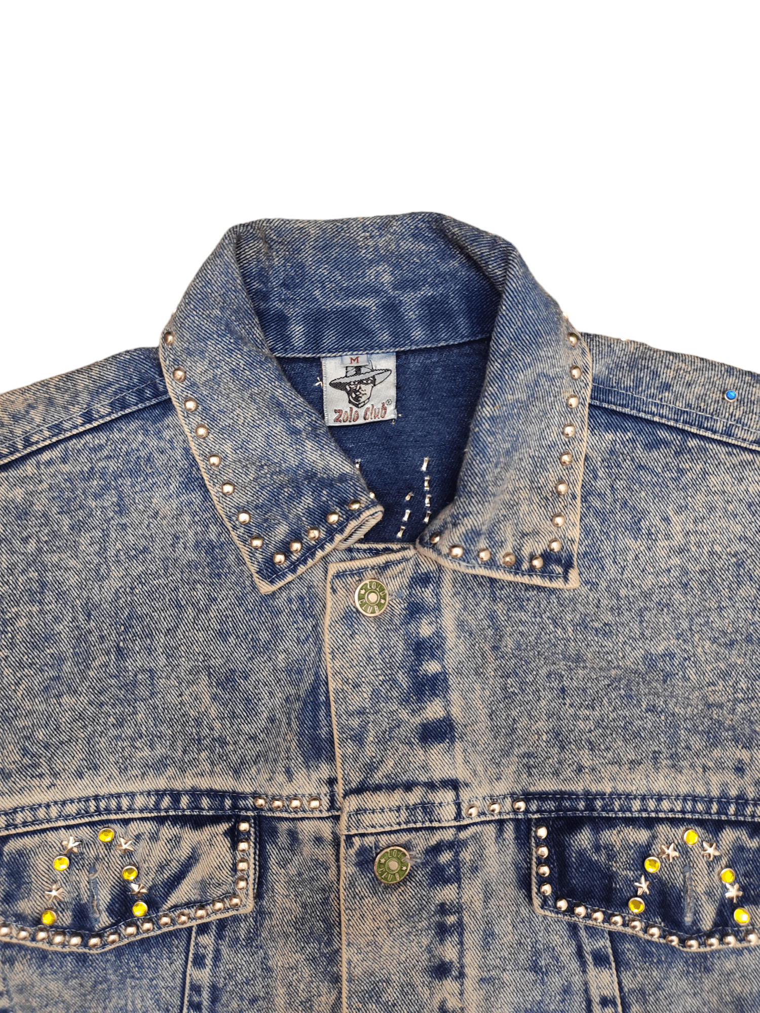 Vintage 1990s Indianapolis 500 Studded Oversize Trucker Denim Jacket Size US M / EU 48-50 / 2 - 13 Thumbnail