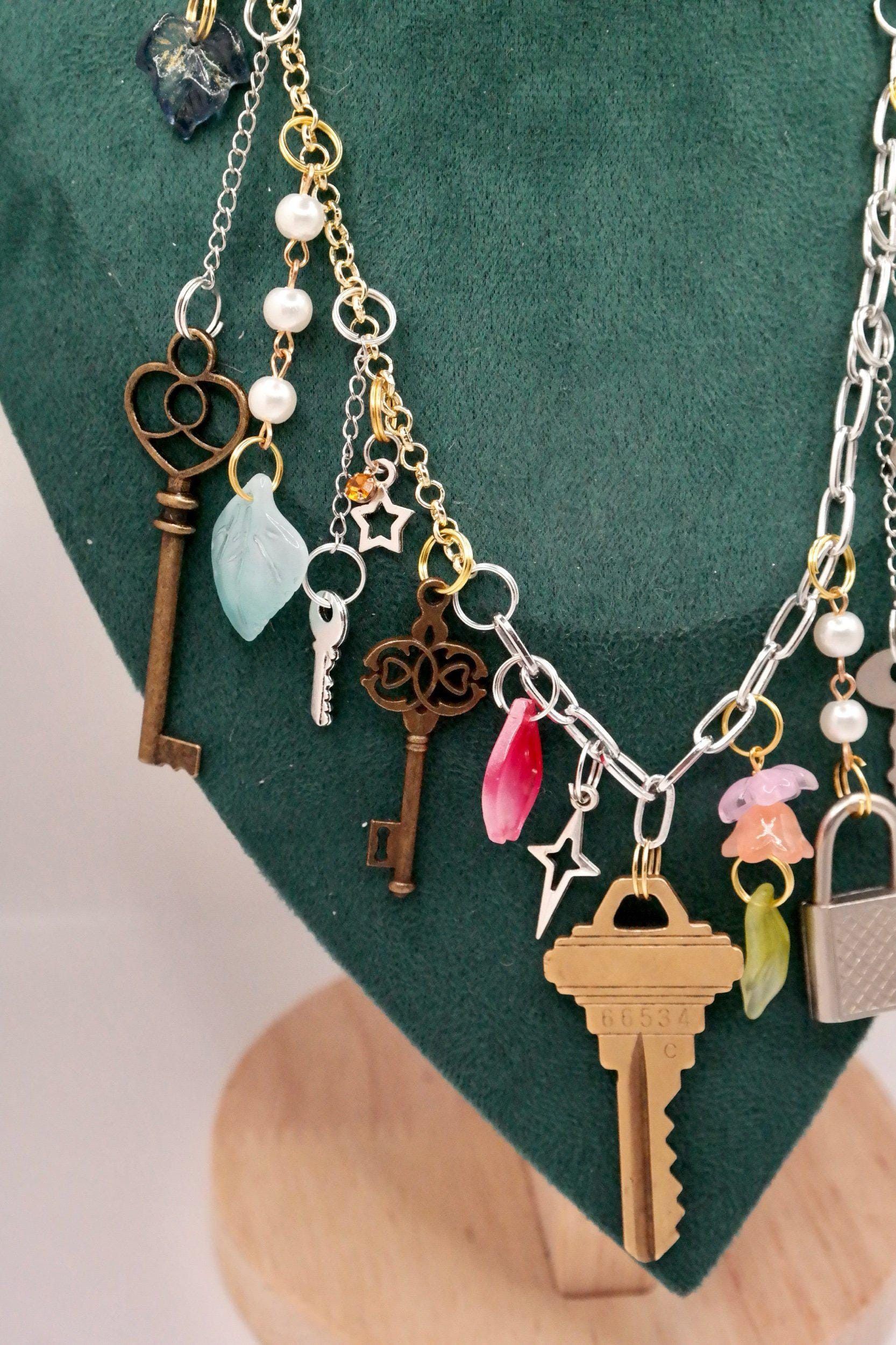 Handmade Keys & Leaves Fairy Necklace Size ONE SIZE - 3 Thumbnail