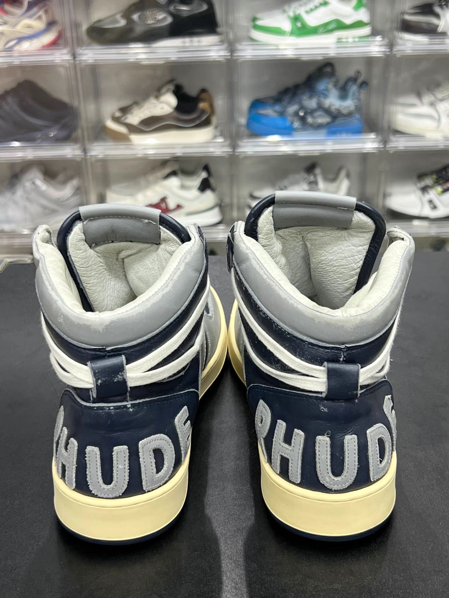 Rhude RHUDE Blue-Gray Distressed High-Top Sneakers K15 Size US 8 / EU 41 - 7 Thumbnail