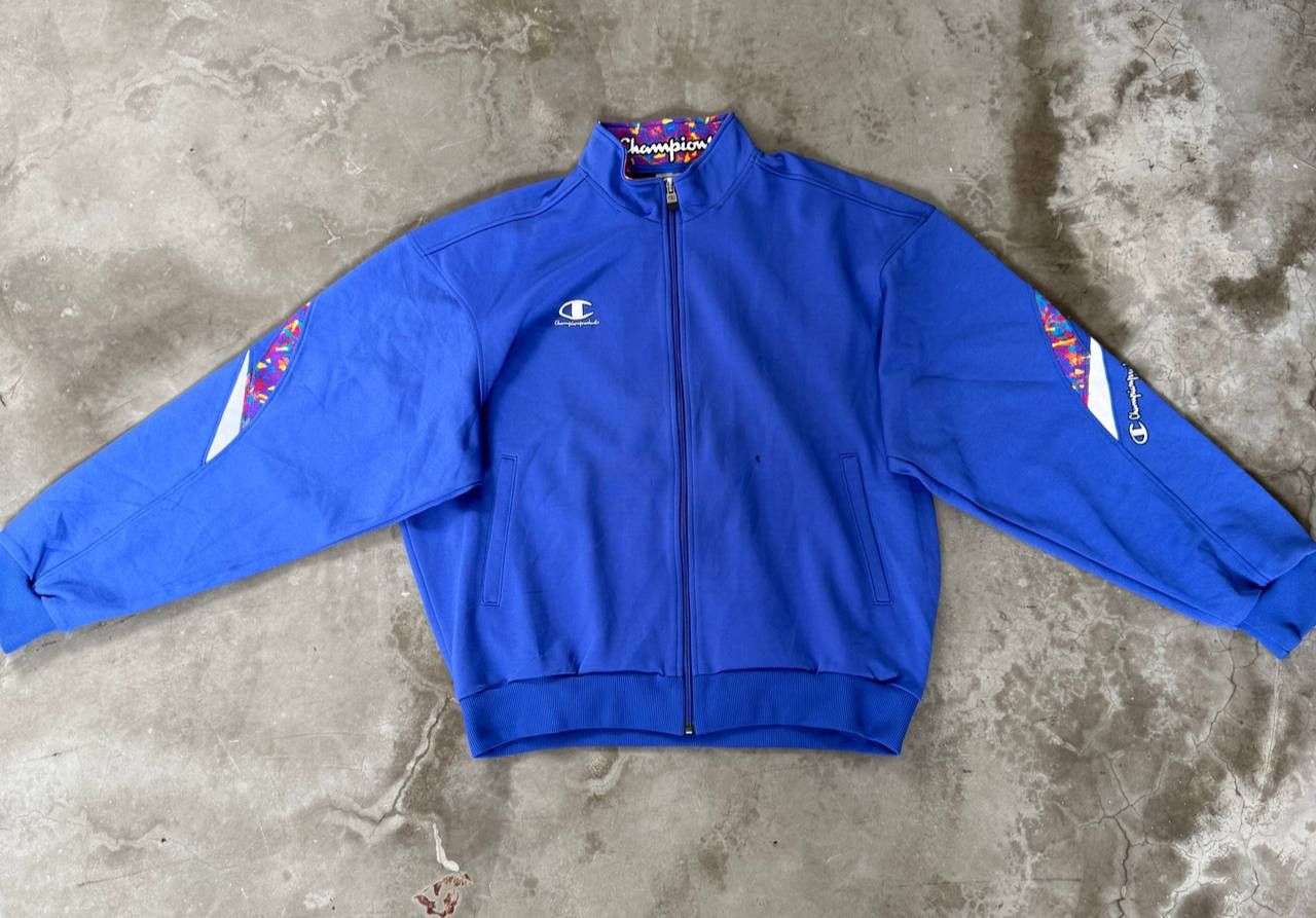 Champion Champion - Blue Fiesta Camo Track Jacket 1990s Large Size US M / EU 48-50 / 2 - 3 Thumbnail
