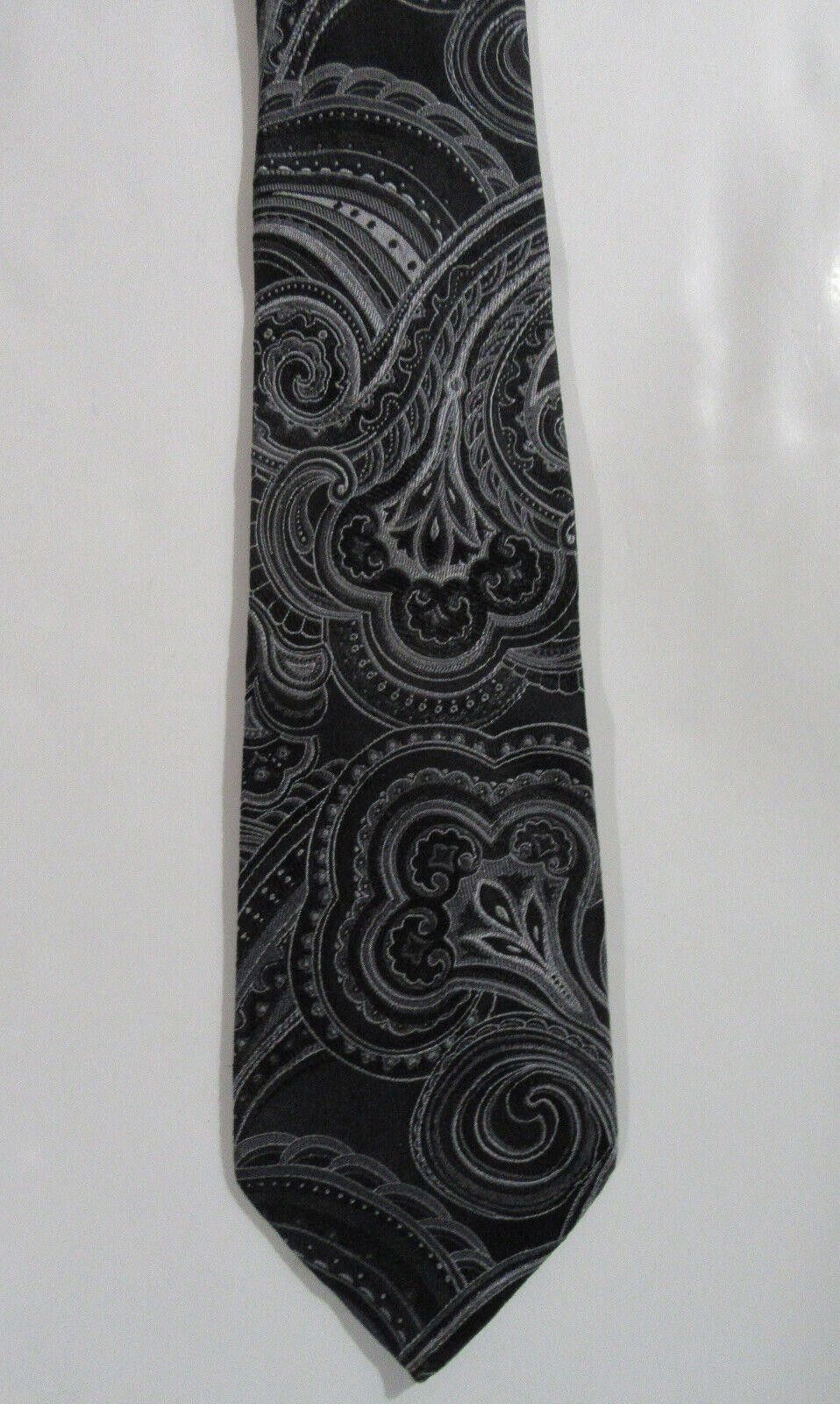 Designer Donald J. Trump Signature Collection Necktie Black Paisley Size ONE SIZE - 2 Thumbnail