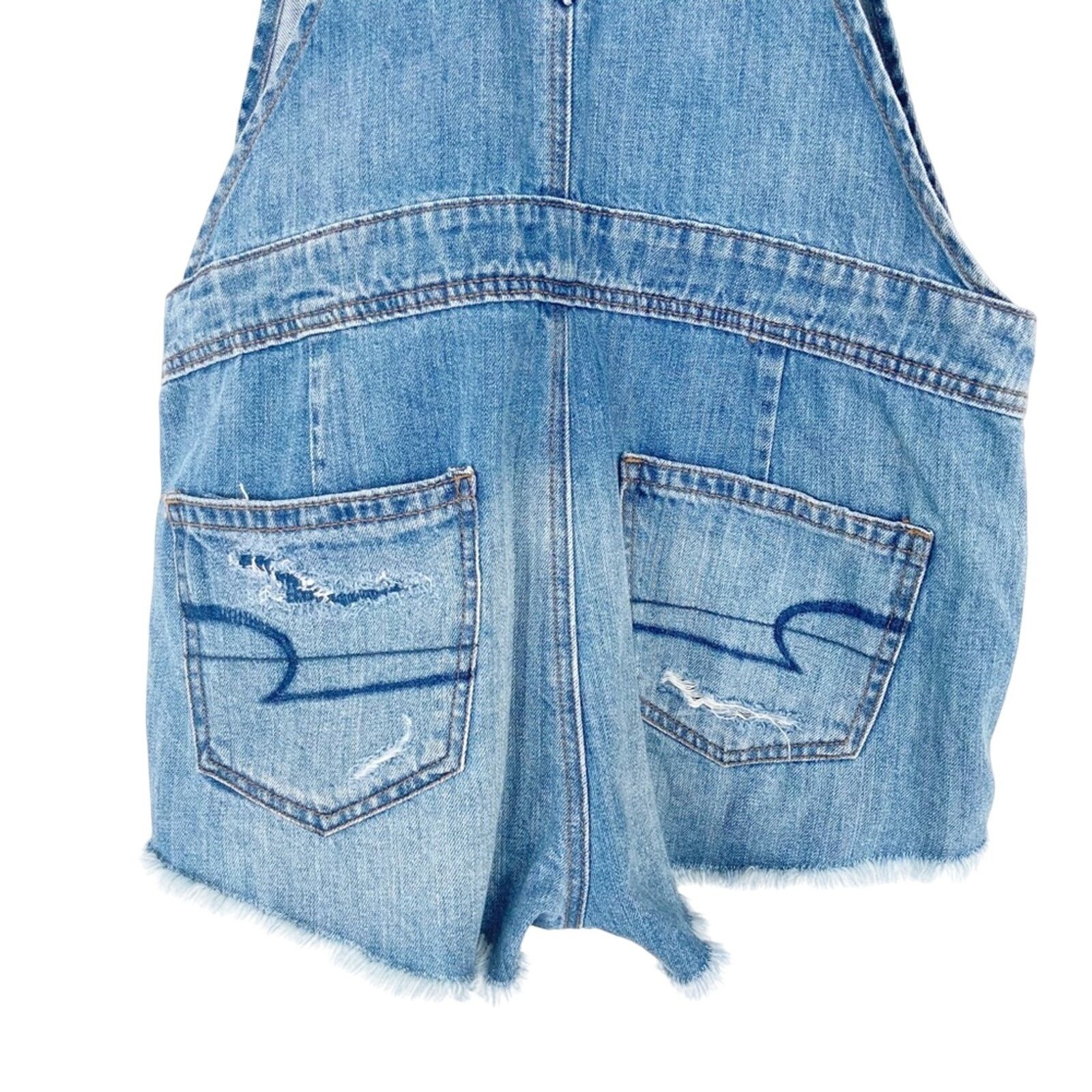American Eagle Outfitters American Eagle Distressed Shortall Overalls Sz XS Size 26" / US 2 / IT 38 - 7 Thumbnail