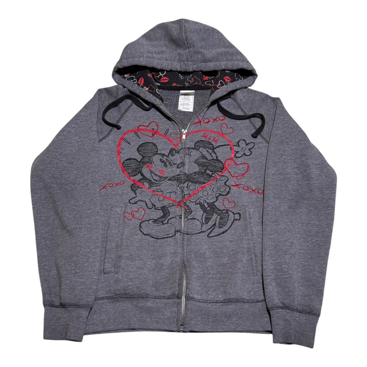 Disney Mickey Minnie Mouse Gray Distressed Sweatshirt Women’s XS Size XS / US 0-2 / IT 36-38 - 1 Thumbnail
