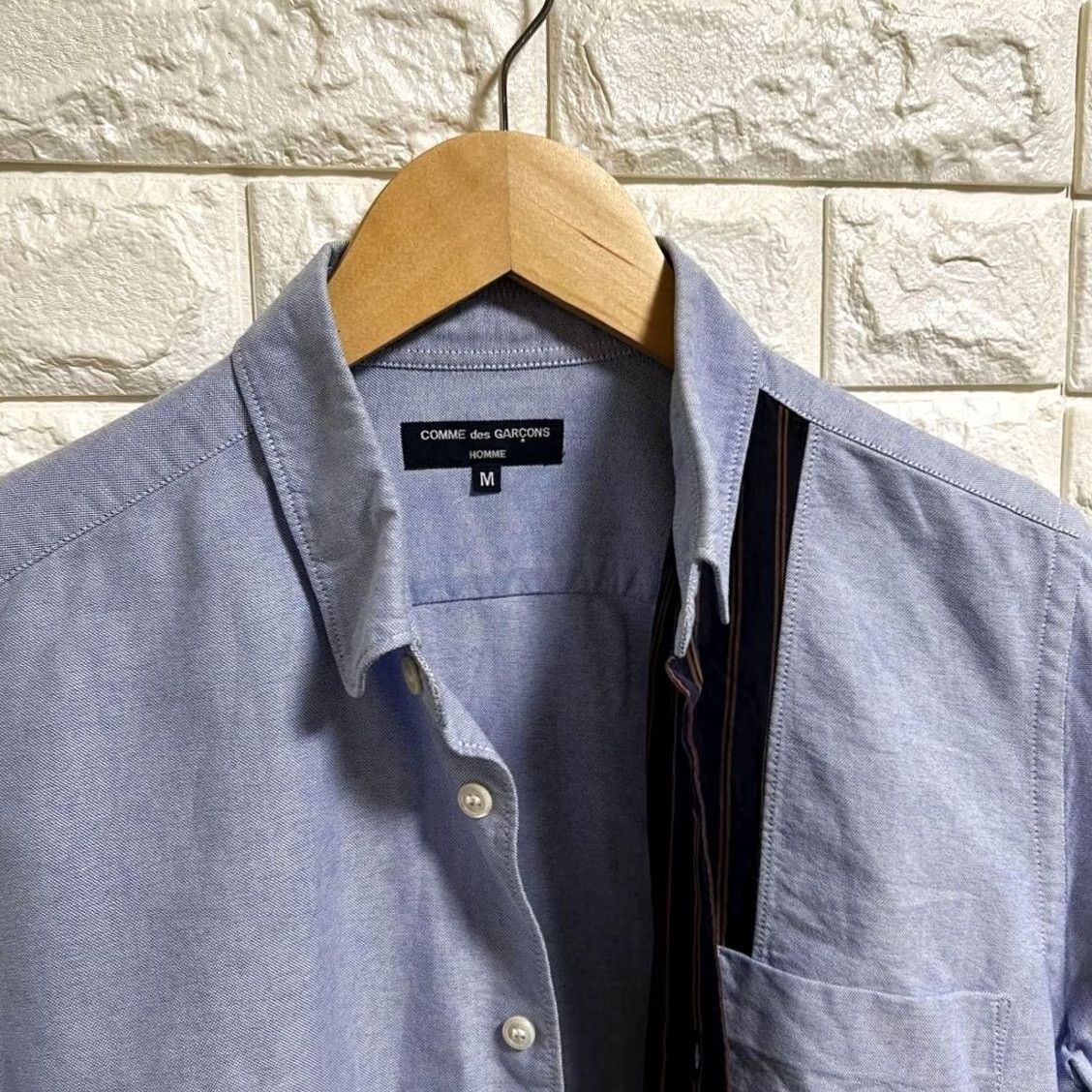 Comme des Garcons Girl Comme des Garçons Homme Long Sleeve Shirt, M, Patchwork, Blue, Cotton, Button-Up, Japan, Mens Size US M / EU 48-50 / 2 - 7 Thumbnail