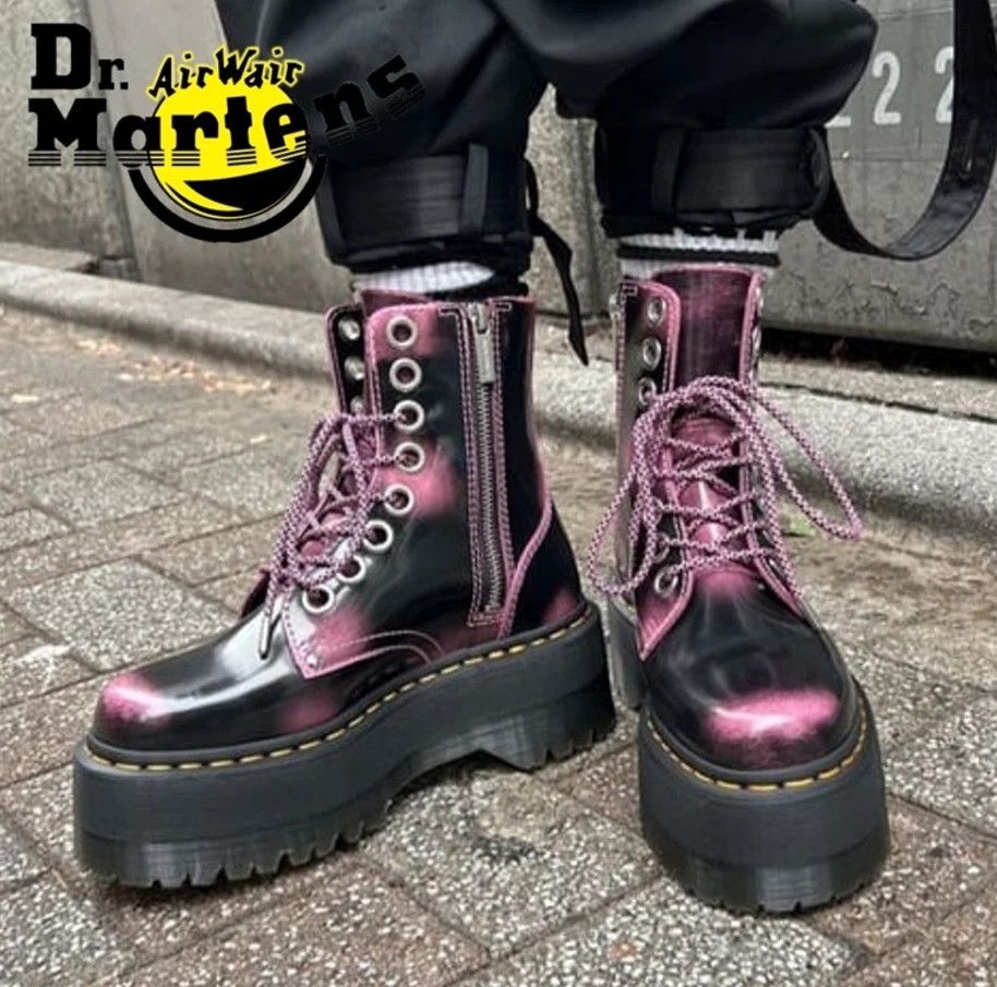 Dr. Martens JADON MAX DISTRESSED LEATHER PLATFORMS Size US 10 / IT 40 - 4 Thumbnail