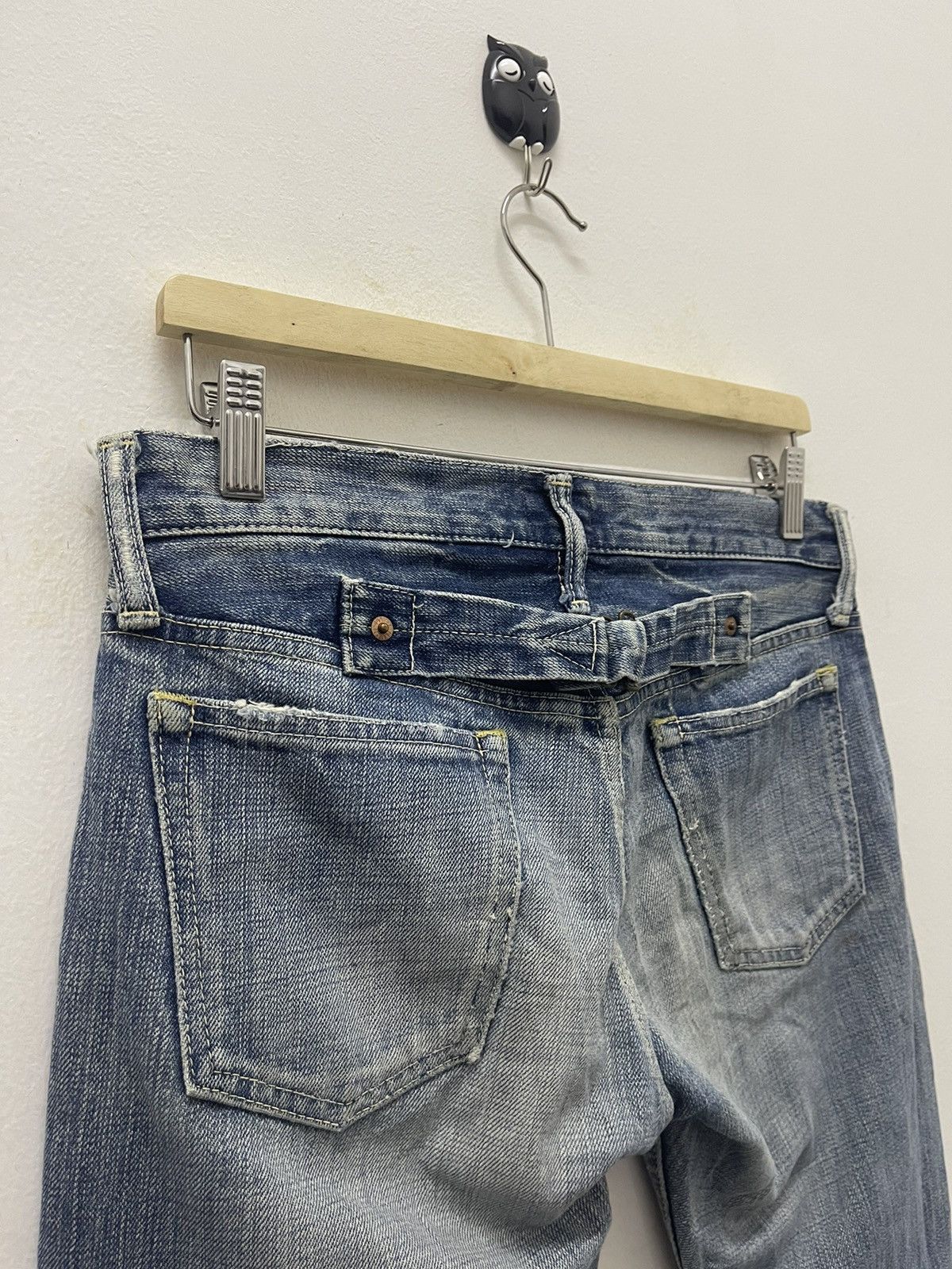 OMNIGOD Rare Vintage OMNIGOD Buckle Back Distressed Japan Denim Size US 30 / EU 46 - 3 Thumbnail