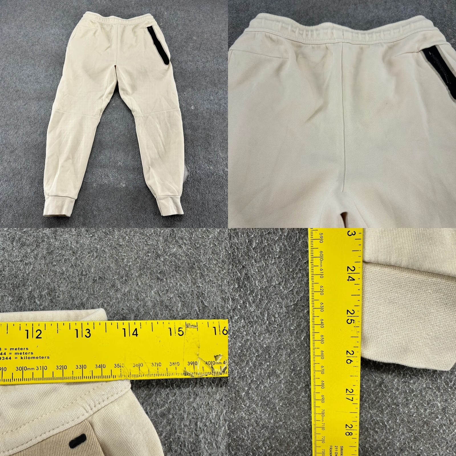 Nike Nike Pants Mens S Beige Jogger Sweat Fleece Swoosh Solid Drawstring Tech Size US 29 - 9 Thumbnail