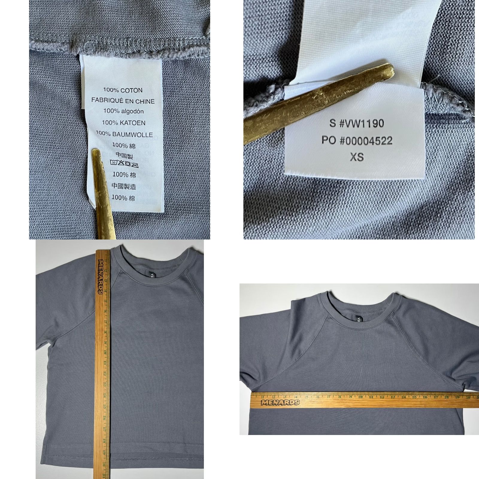 Vuori Vuori Women's Mackenzie Short Sleeve Top T-Shirt XS Gray 100% Cotton VW1190 Size XS / US 0-2 / IT 36-38 - 8 Thumbnail