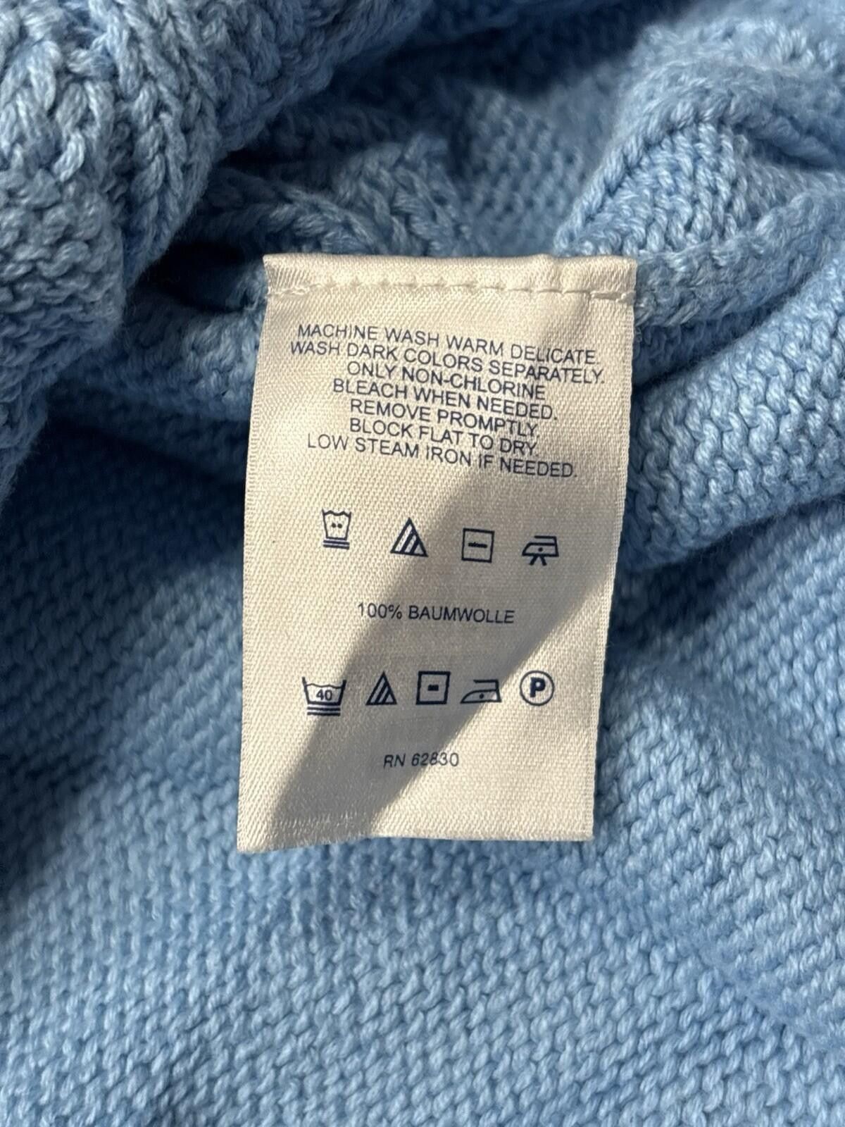 Lands' End Lands End Drifter Sweater Womens XL Cable Knit Cotton Blue Size XL / US 12-14 / IT 48-50 - 12 Thumbnail