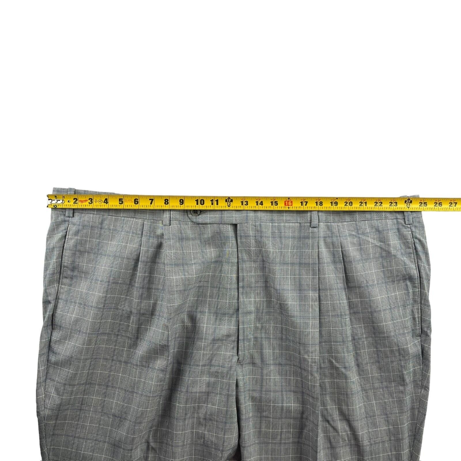 Holland & Sherry NEW Tom James x Holland & Sherry Gray Windowpane Plaid Suit• Size 50S - 12 Thumbnail