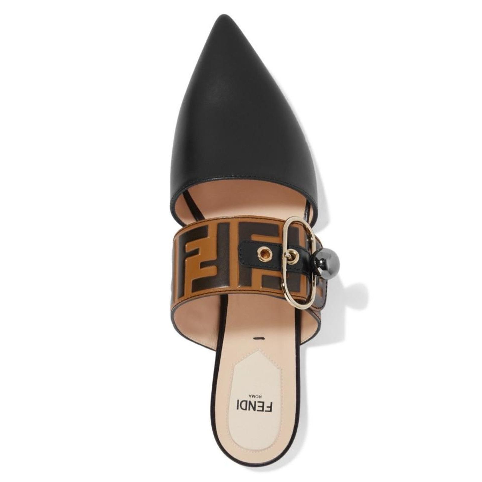 Fendi FENDI FF logo embossed leather mules slippers flats Size US 6 / IT 36 - 6 Thumbnail