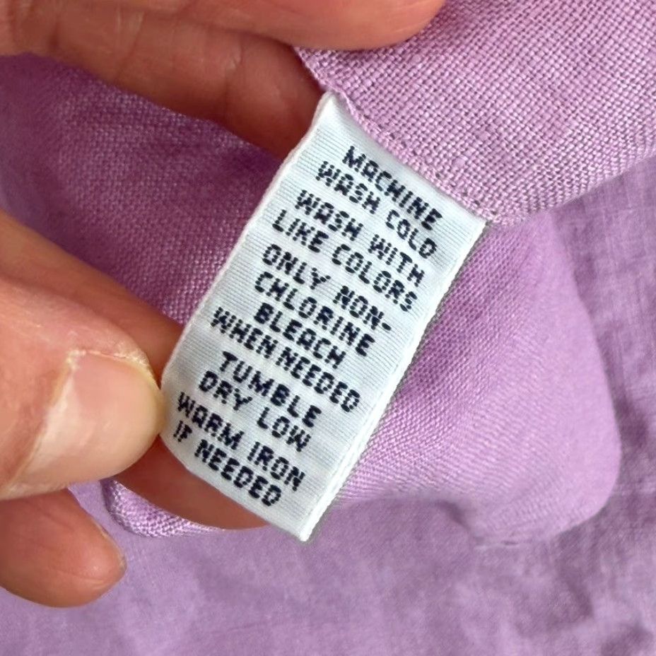Polo Ralph Lauren VINTAGE Polo Ralph Lauren Classic Fit Shirt Men XL Lavender 100% Linen Short Sleeve Button-Up Collared Pony Embroidered Solid Size US XL / EU 56 / 4 - 7 Thumbnail