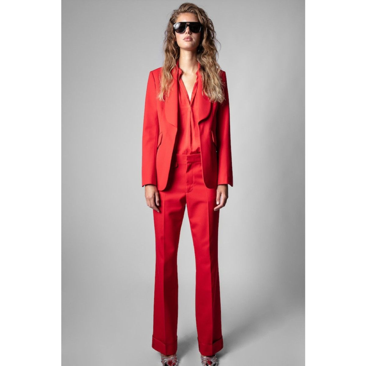image of Zadig Voltaire NWT Zadig & Voltaire Red Turn Up Trousers Size 6, Women's