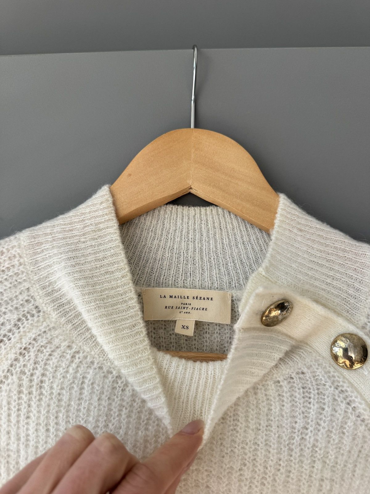 Sezane LA MAILLE SEZANE Kid Mohair Beige Jumper XS Size XS / US 0-2 / IT 36-38 - 4 Thumbnail