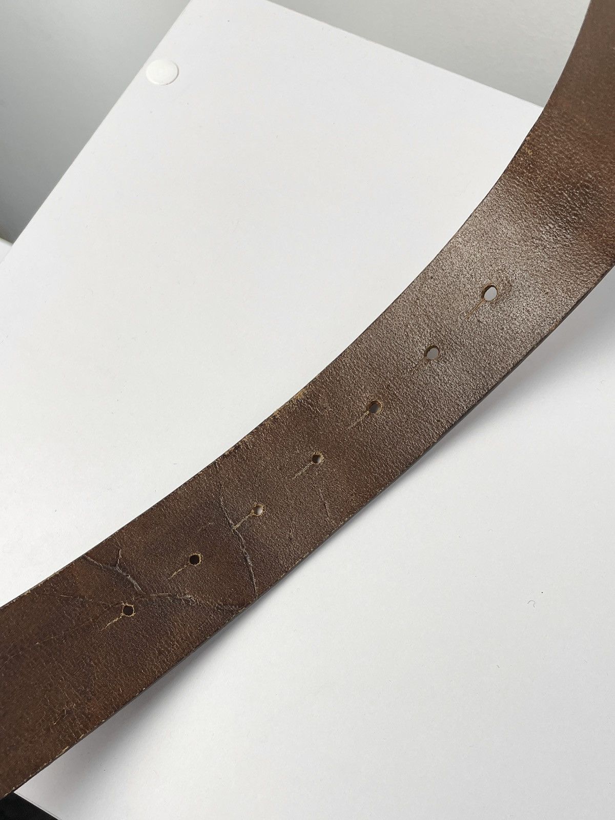 Diesel × Vintage VINTAGE Diesel Gold Punk big buckle Leather Belt Italy made Size 36 - 12 Thumbnail