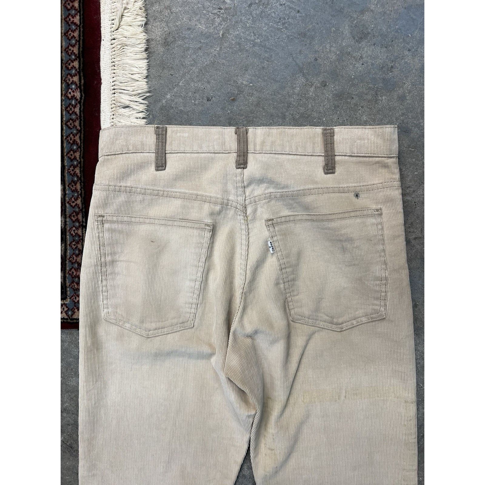 Levi's Vintage 80s Levis White Tag Beige Corduroy Pants 32x31 Rare Size US 32 / EU 48 - 10 Thumbnail