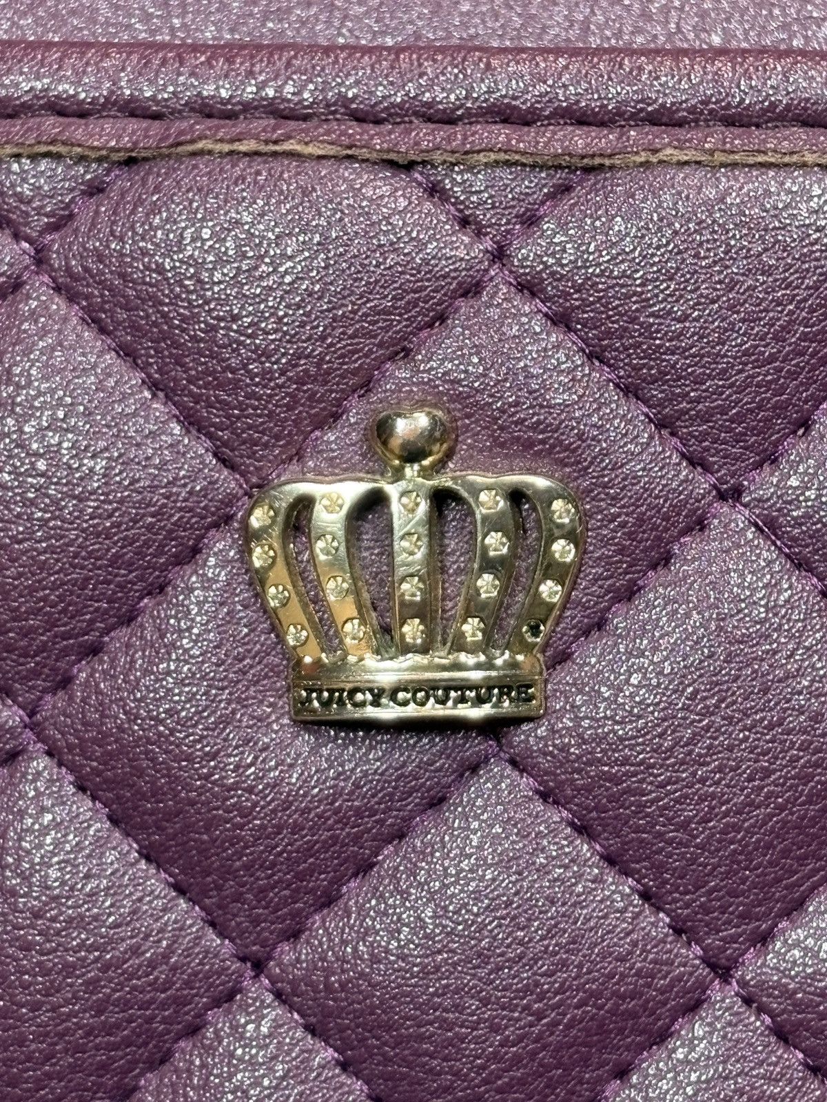 Juicy Couture Vintage Y2K Juicy Couture Violet Quilted Leather Handbag Size ONE SIZE - 5 Thumbnail