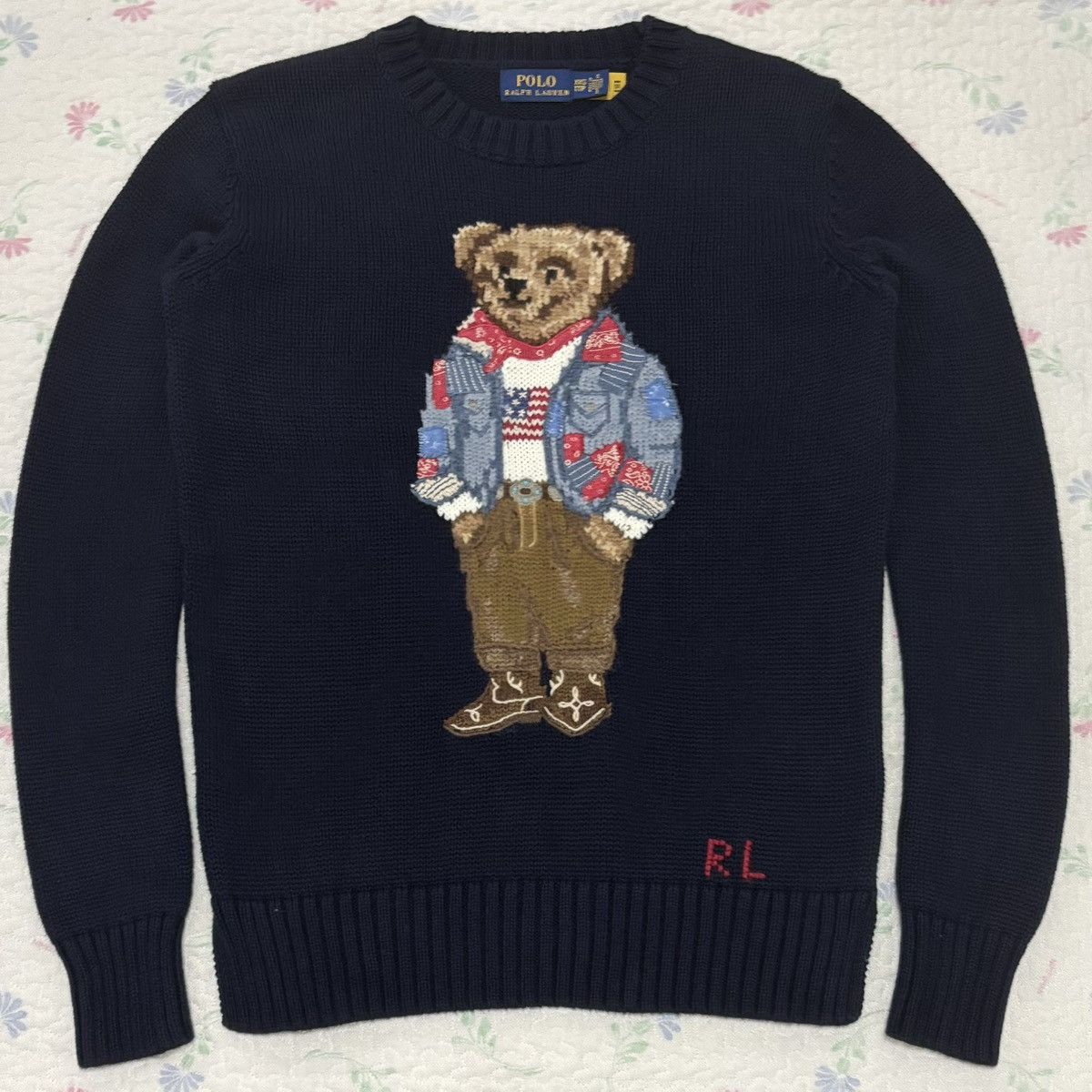 Polo Ralph Lauren Polo Ralph Lauren Bandana Bear Knit Sweater Size XXS / US 00 / IT 34 - 1 Thumbnail