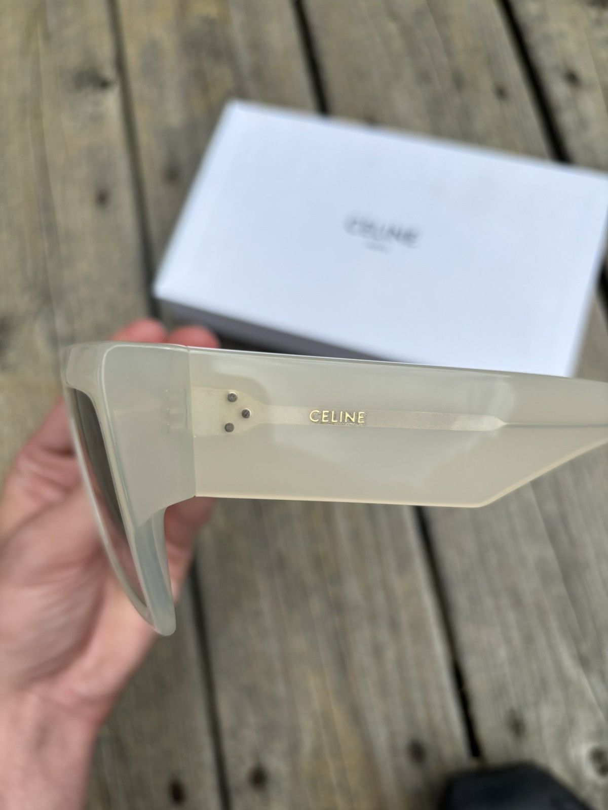 Celine Celine Oversized Cream Sunglasses Size ONE SIZE - 4 Thumbnail