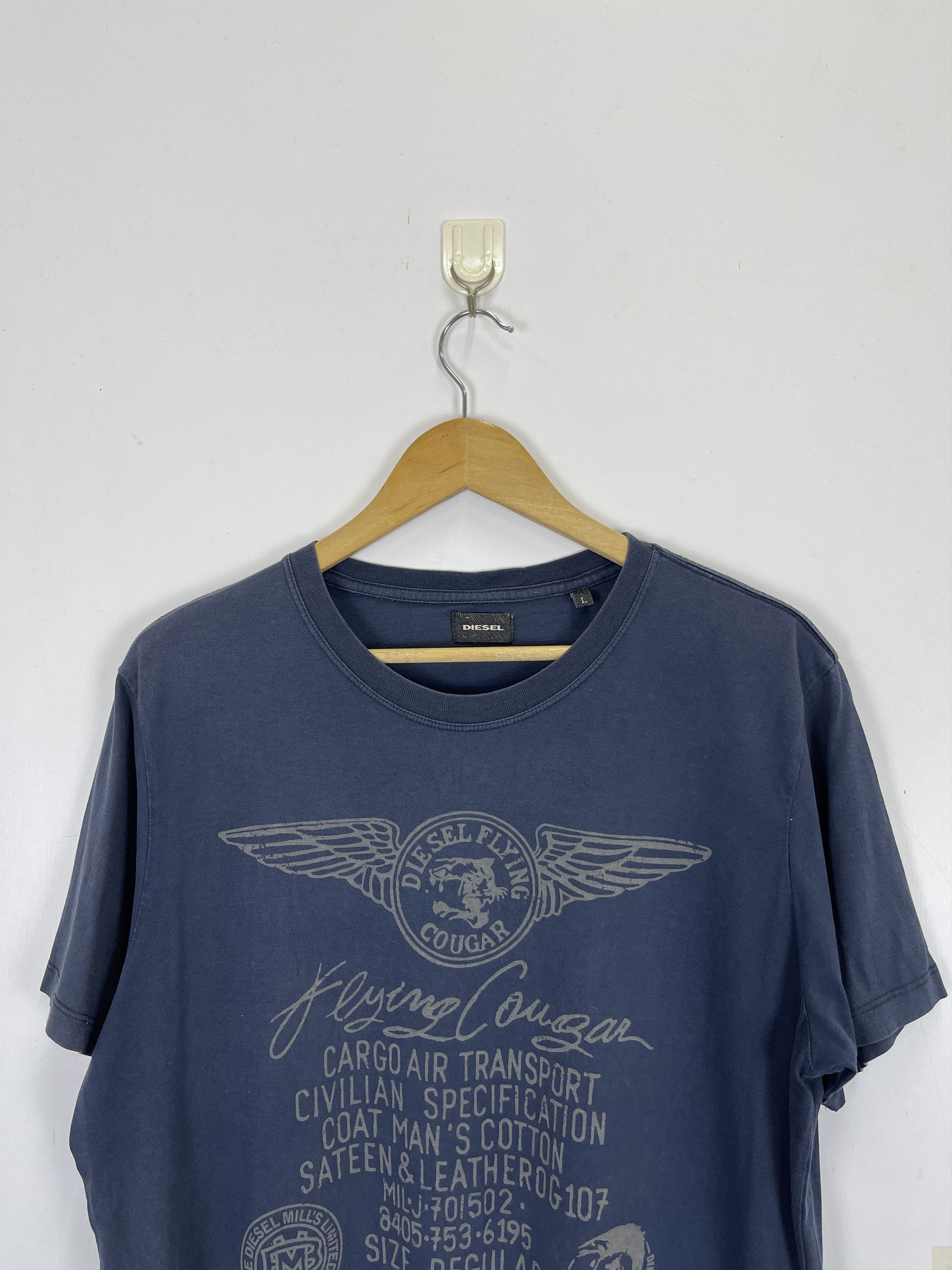 Diesel Vintage Diesel Flying Cougar Short Sleeve T-Shirt TA0441 Size US L / EU 52-54 / 3 - 2 Thumbnail