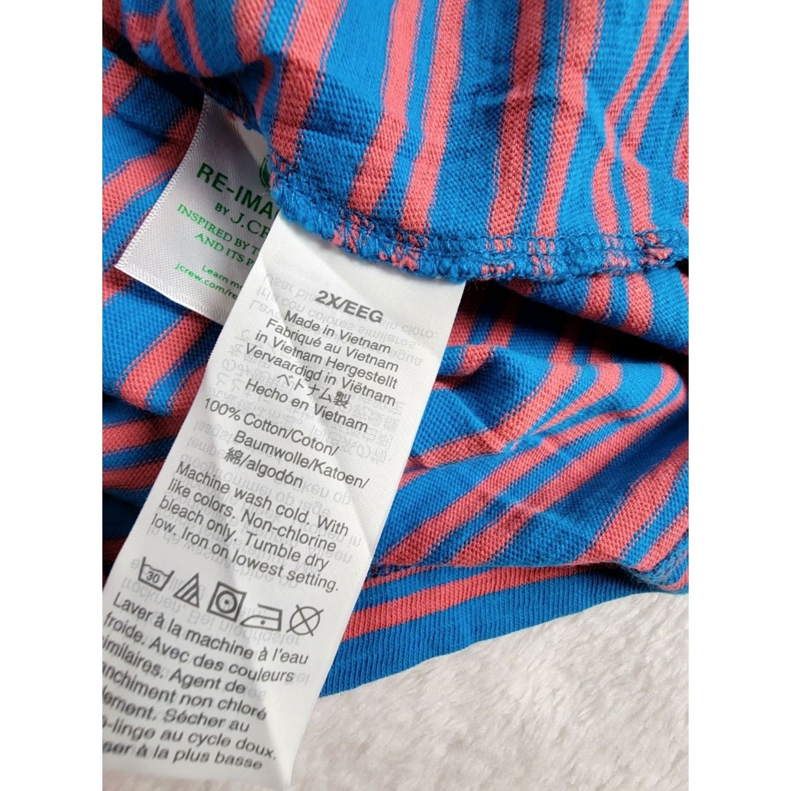J.Crew J. Crew Womens Striped Long Sleeve Tee Shirt 2X Blue & Pink Casual Slub Cotton Shirt Women Size XXL / US 16-18 / IT 52-54 - 5 Thumbnail