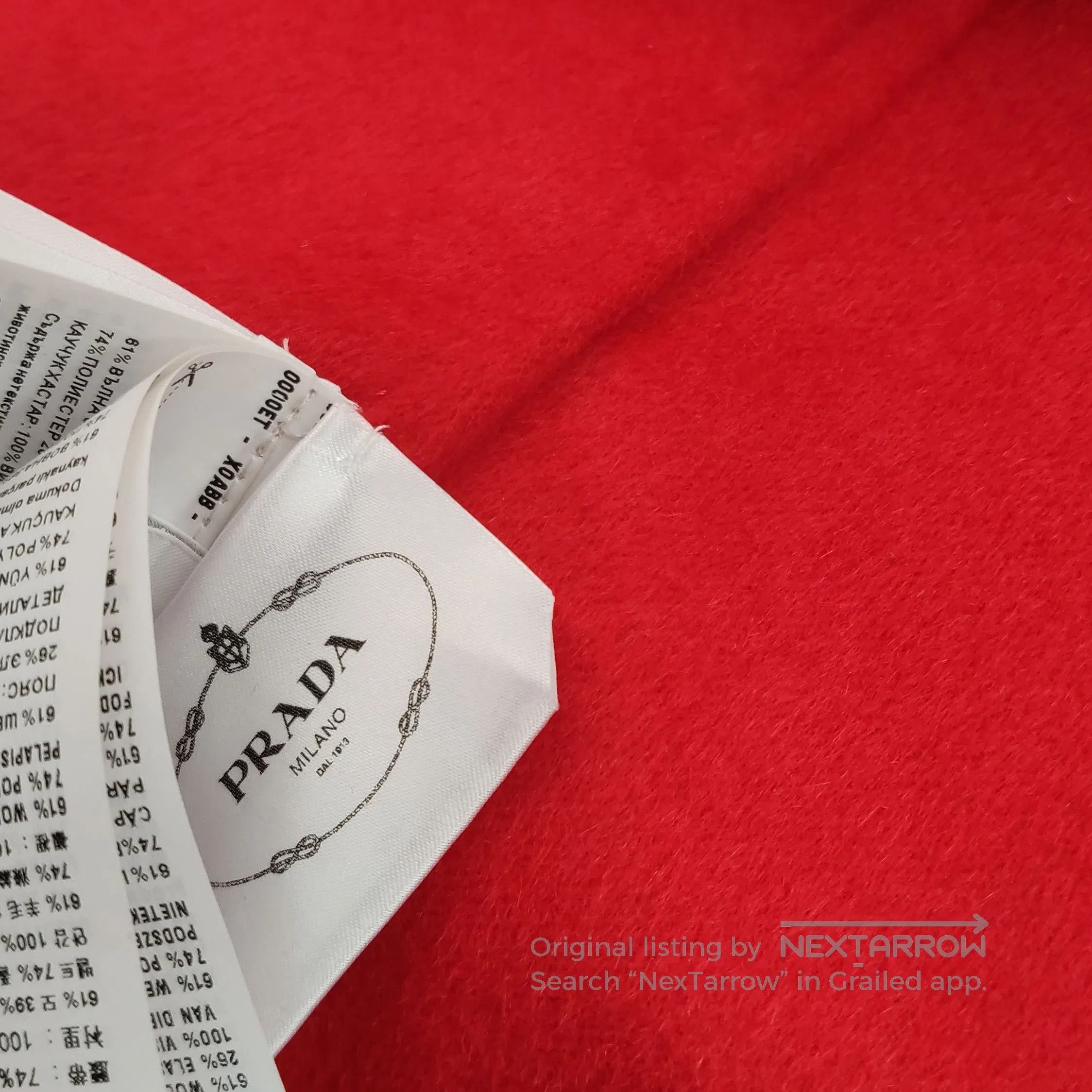 Prada Prada Red Wool Rabbit Fur Hooded Coat . Size US M / EU 48-50 / 2 - 9 Thumbnail