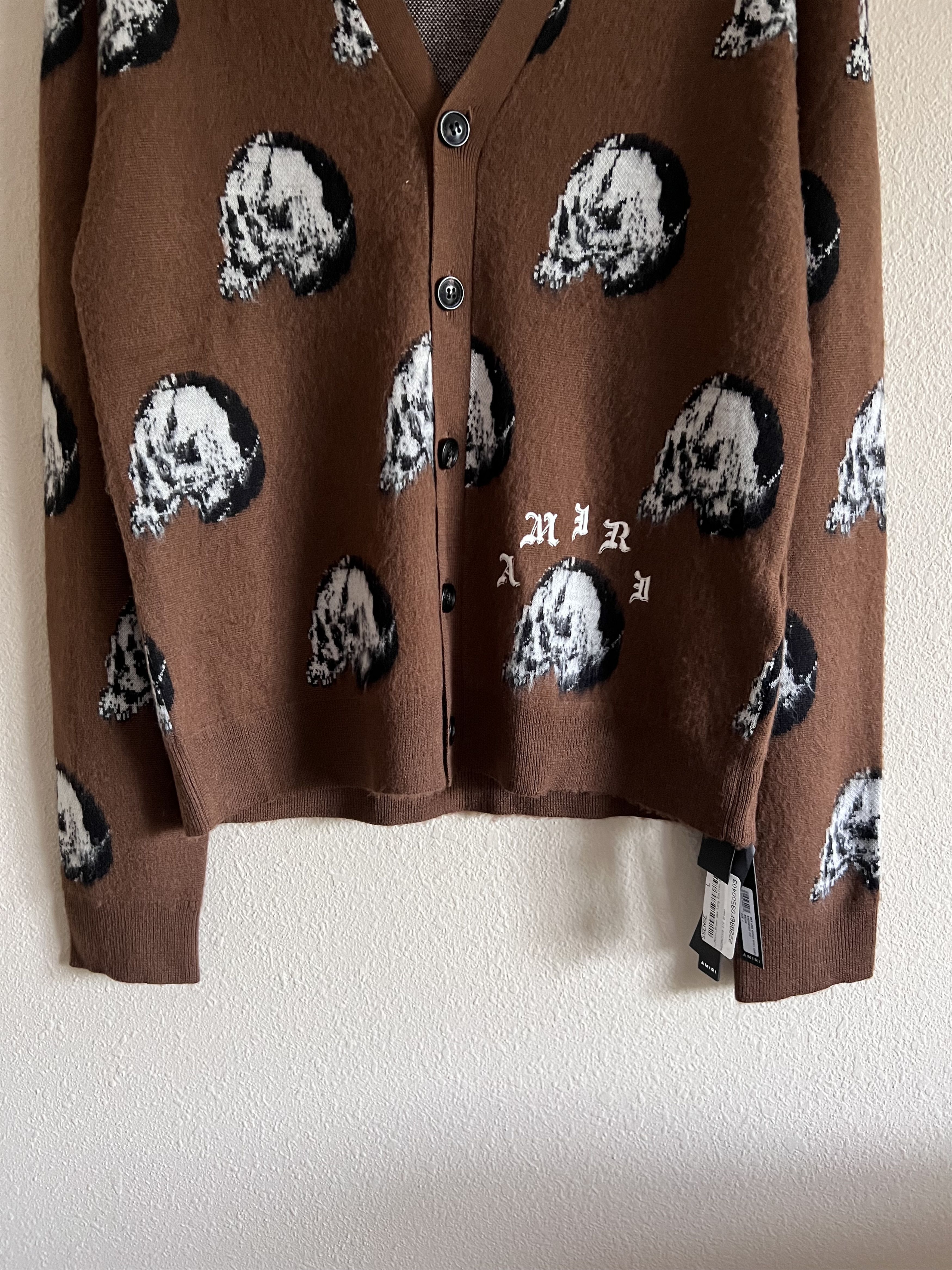Amiri × Wes Lang Amiri Wes Lang Repeat Skull Cardigan in Brown Size US L / EU 52-54 / 3 - 3 Thumbnail