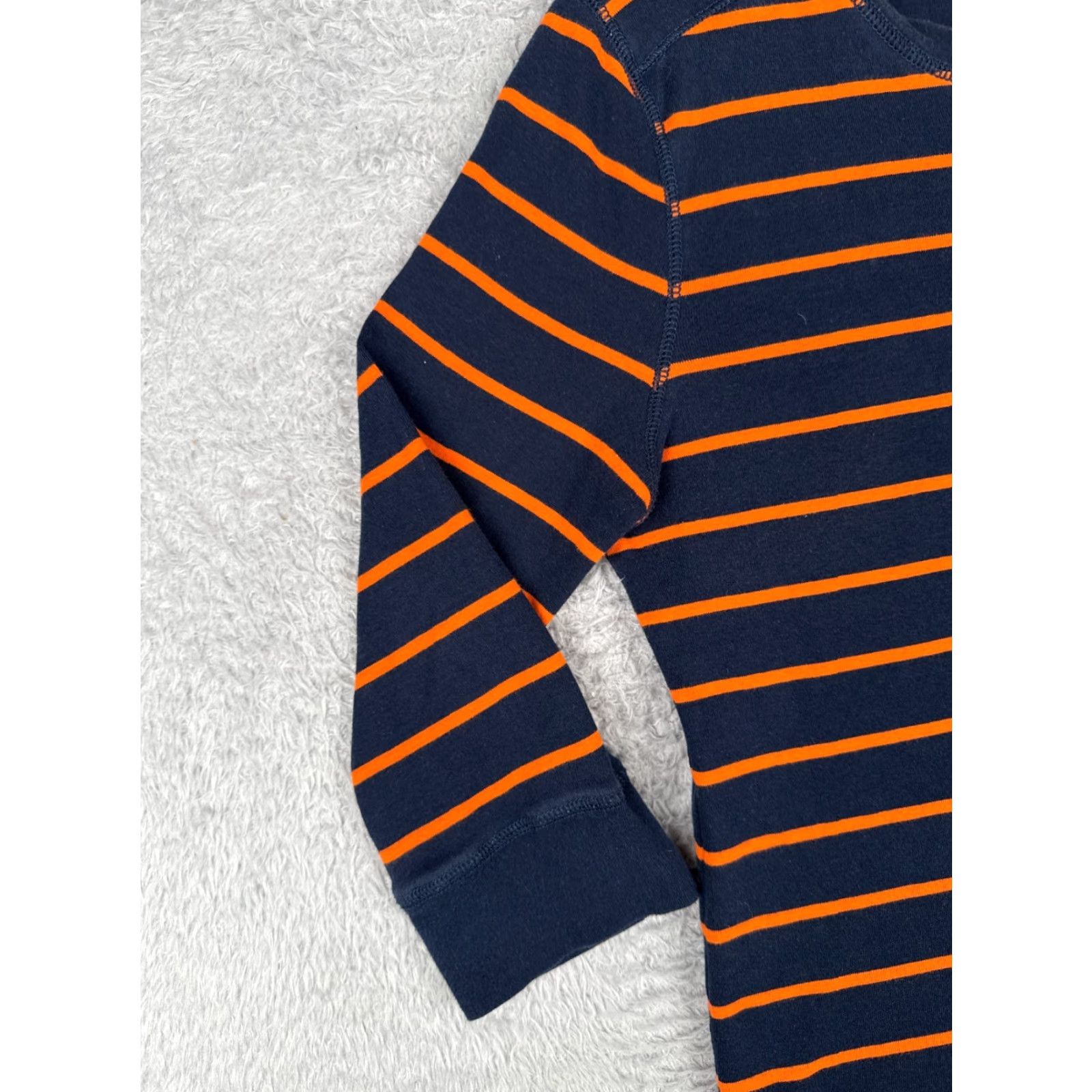 CO Lauren Jeans Co Shirt Women XL Blue Orange Stripe 3/4 Sleeve Cotton Henley Casual Striped Womens Size XL / US 12-14 / IT 48-50 - 3 Thumbnail