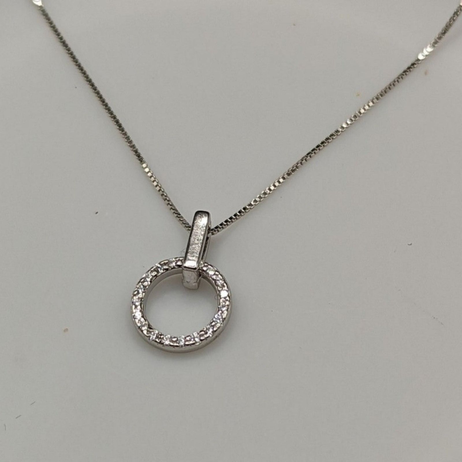 Other Circle Pendant Necklace Micro Paved 925 Sterling Silver NWT Size ONE SIZE - 8 Thumbnail