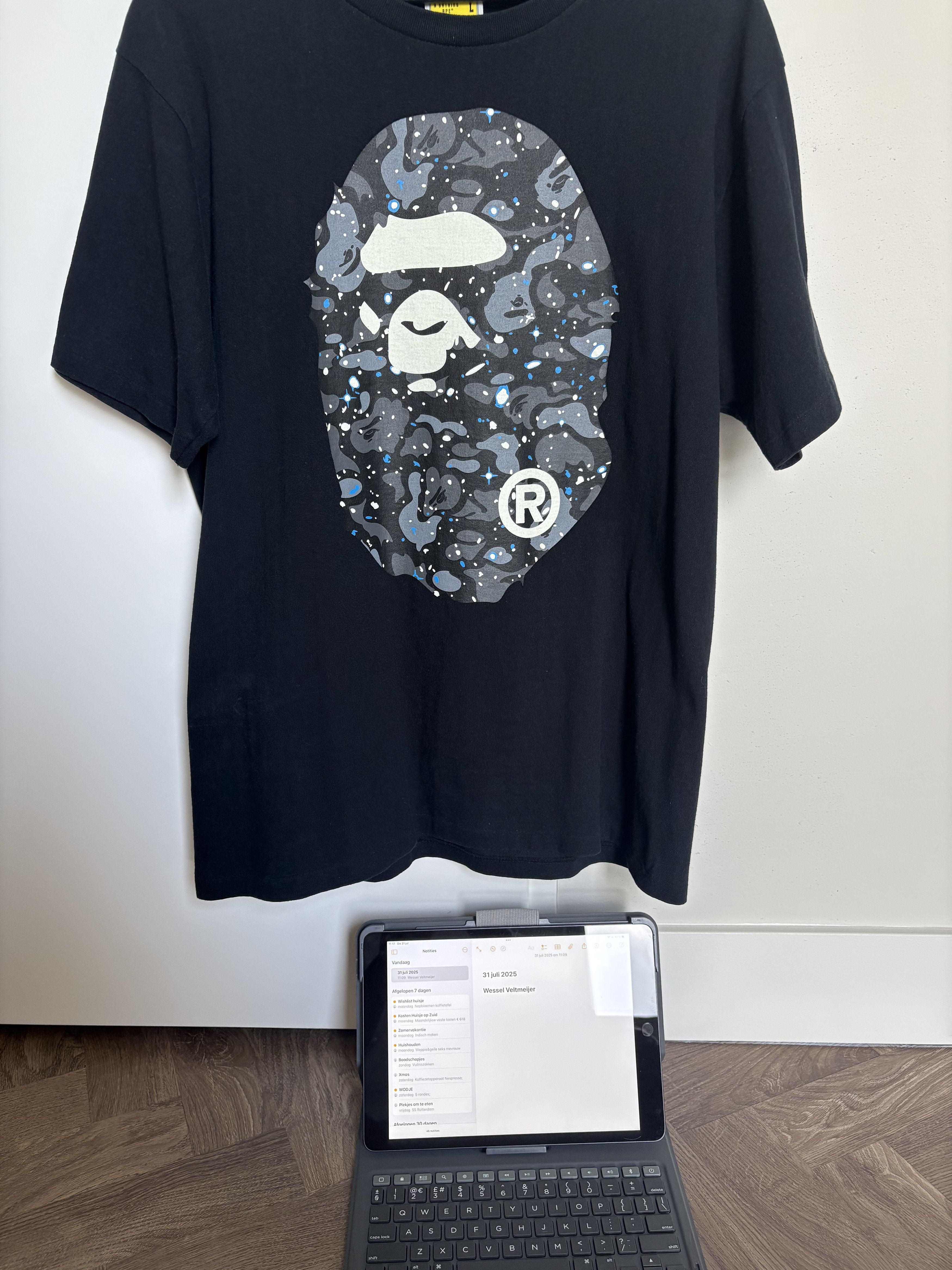 A BATHING APE グローインザダーク Tシャツ Lサイズ BAPE × Helinox GLOW IN THE DARK LONG SLEEVE T-SHIRT - Black