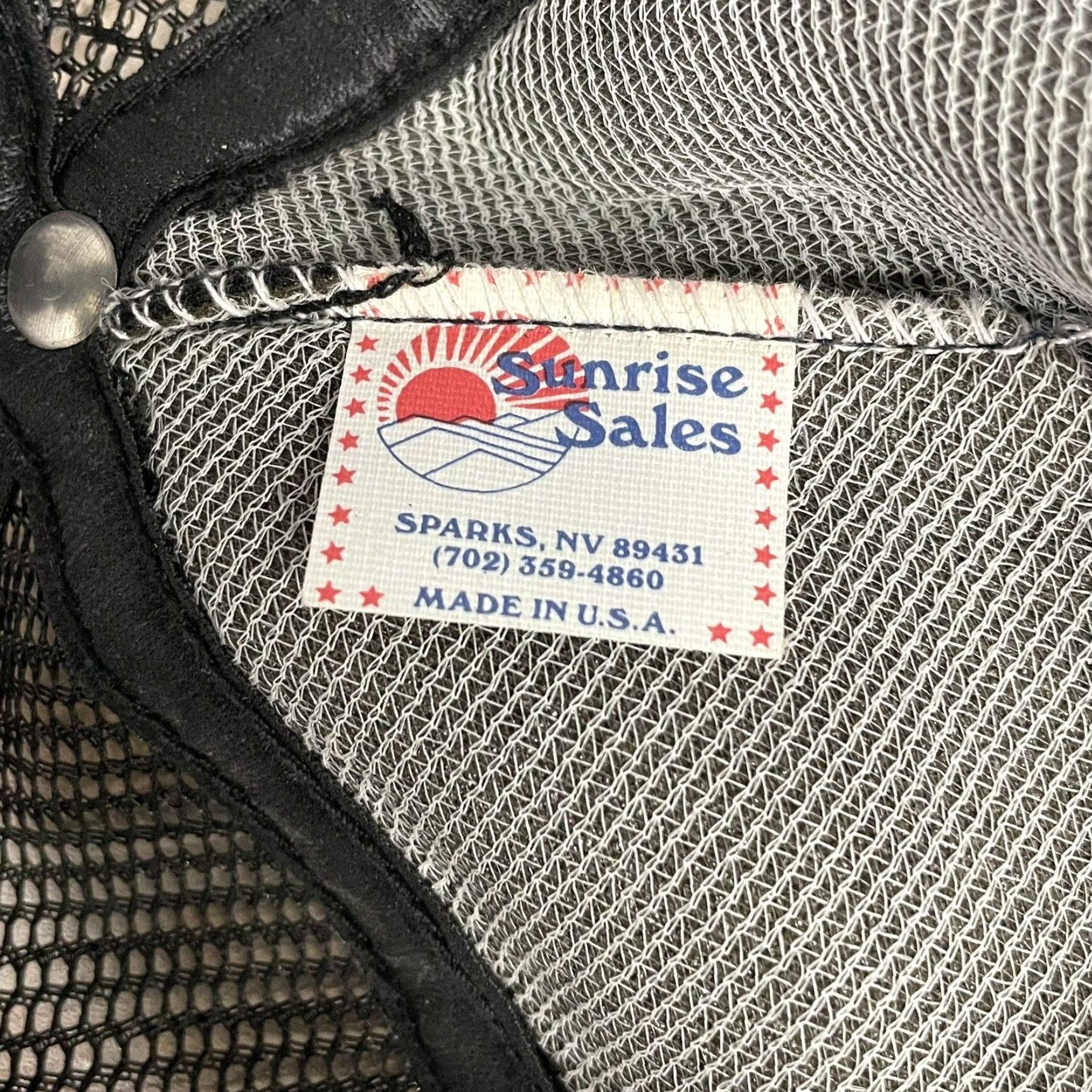 Vintage VINTAGE Sunrise Sales Trucker Cap Baseball Cap One Size Black USA 1987 90s Mens Adjustable USA Theme Size ONE SIZE - 4 Thumbnail