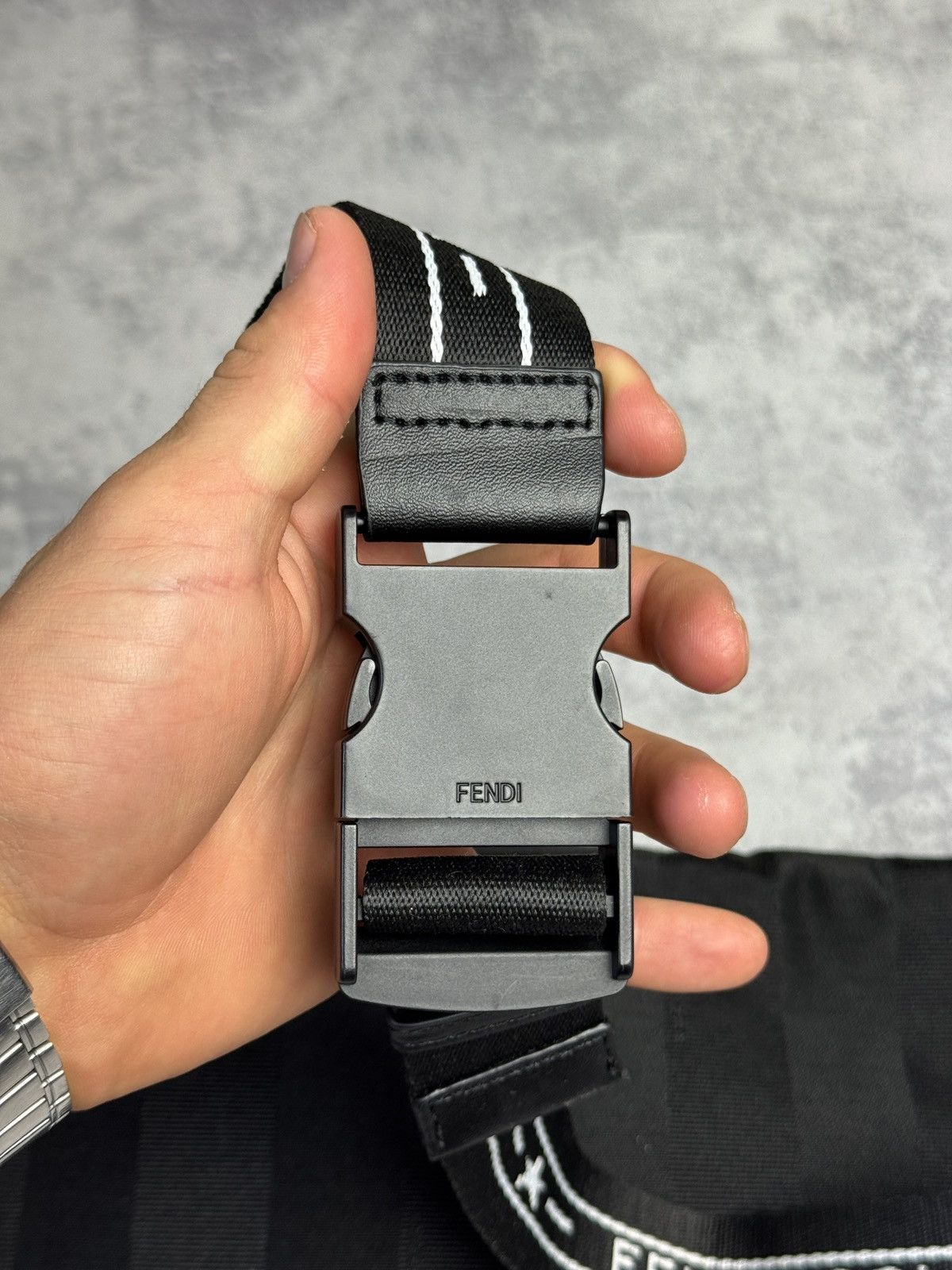 Fendi Nylon Pouch Luxury Sling Logo Banan Shoulder Y2K Bag