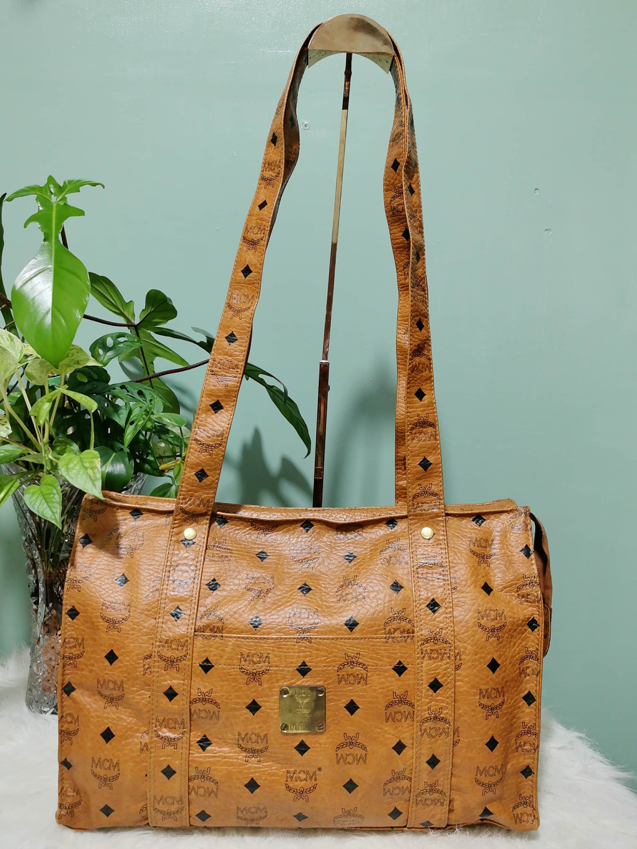 MCM VINTAGE MCM COGNAC VISETOS SHOPPER TOTE MADE in GERMANY Size ONE SIZE - 1 Thumbnail
