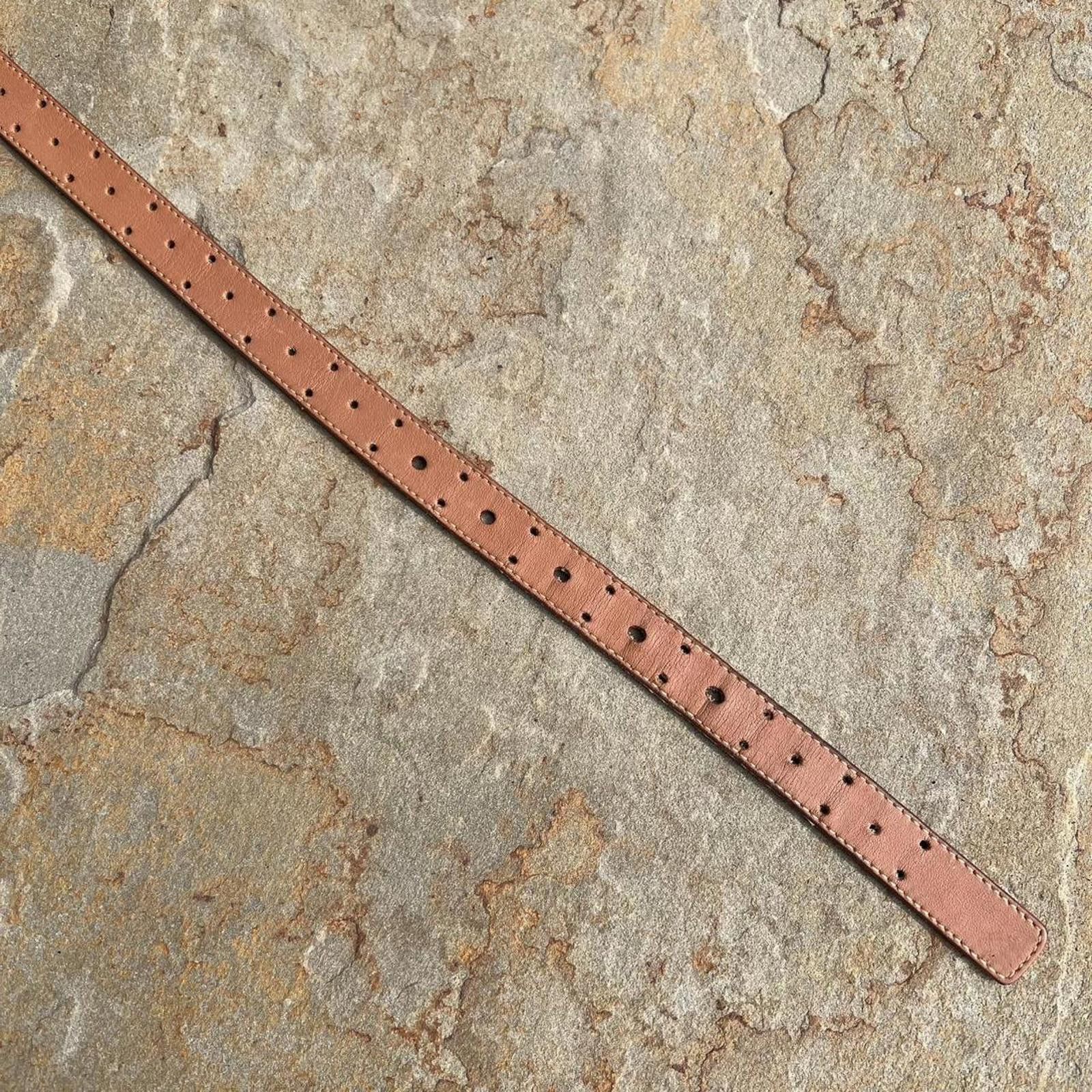 Liz Claiborne Y2K Light Brown Leather Hole Punch Design Belt Made in Italy Size ONE SIZE - 5 Thumbnail