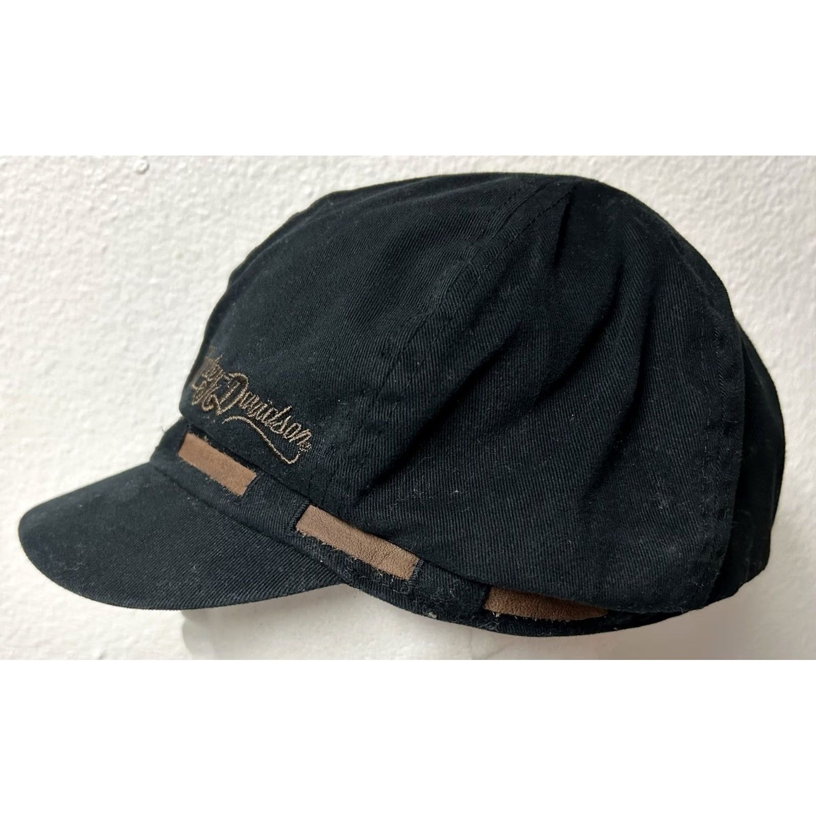 Harley Davidson VINTAGE Harley Davidson Women’s Short Billed Hat L Black Baseball Cap Women Size 36" / US 14 / IT 50 - 4 Thumbnail