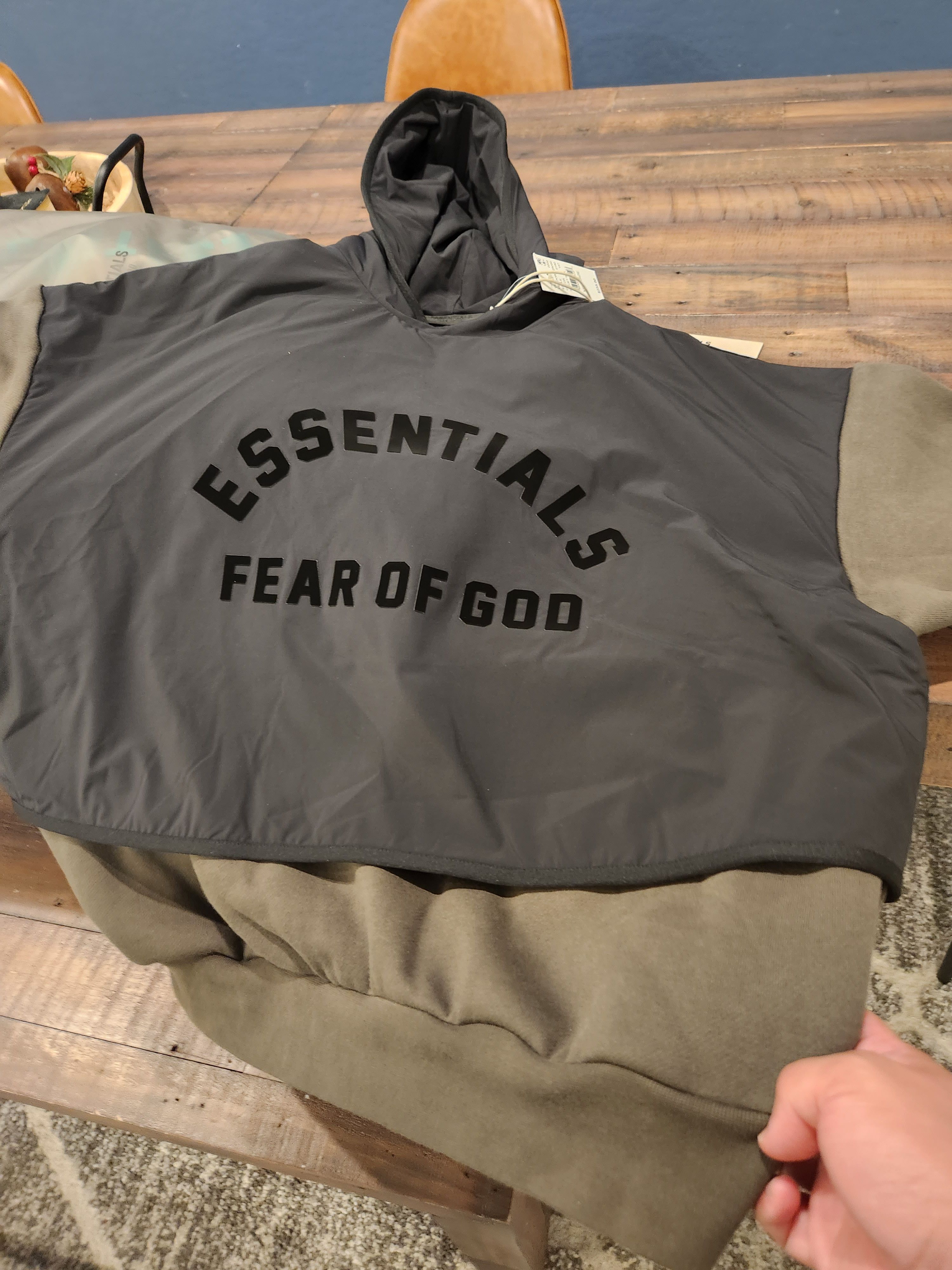 Essentials fear of god nylon fleece hooded sweater